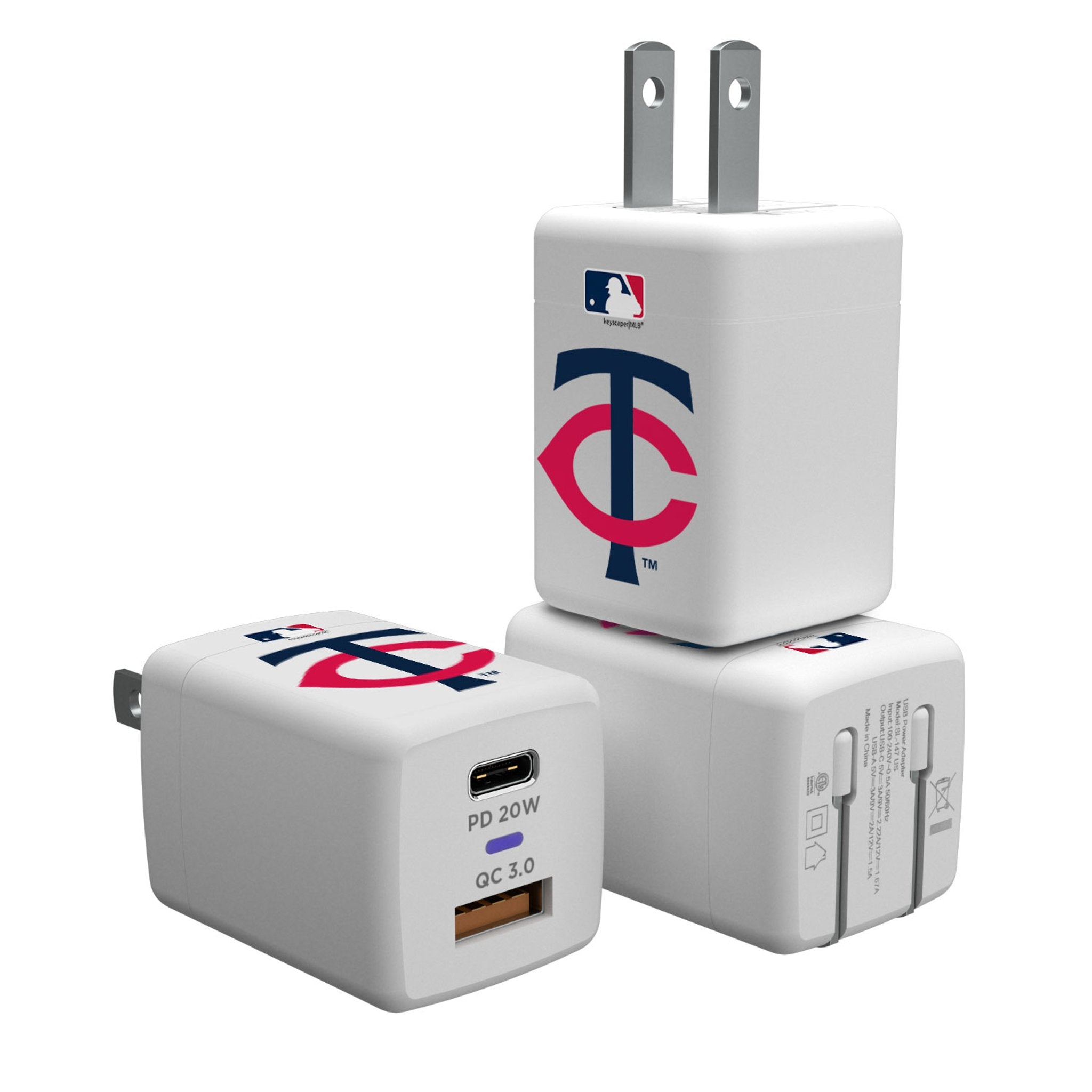 Minnesota Twins Insignia USB A/C Charger - Sports Gifts, Sports Memorabilia, Sports Collectibles, Fan Shop