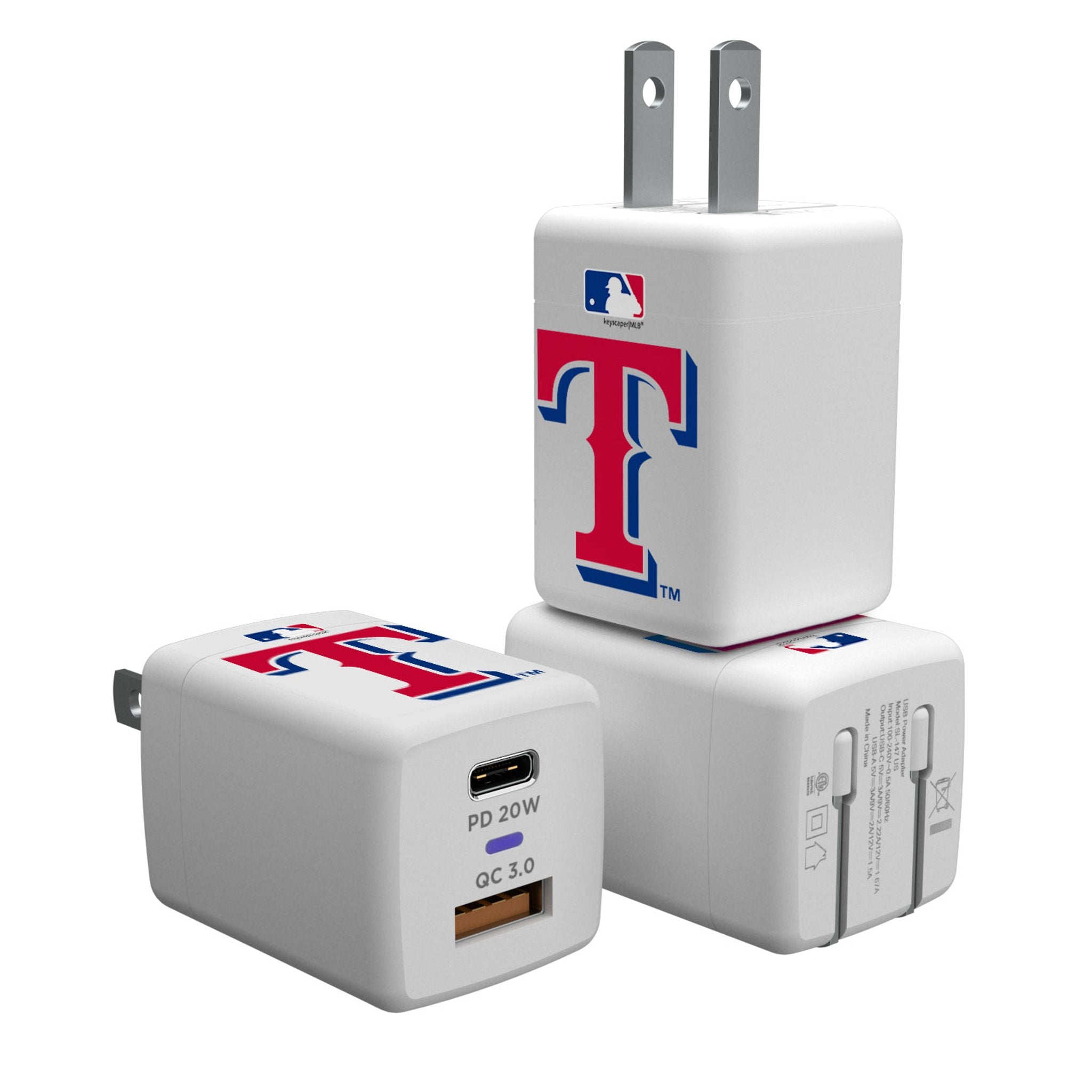 Texas Rangers Insignia USB A/C Charger - Sports Gifts, Sports Memorabilia, Sports Collectibles, Fan Shop
