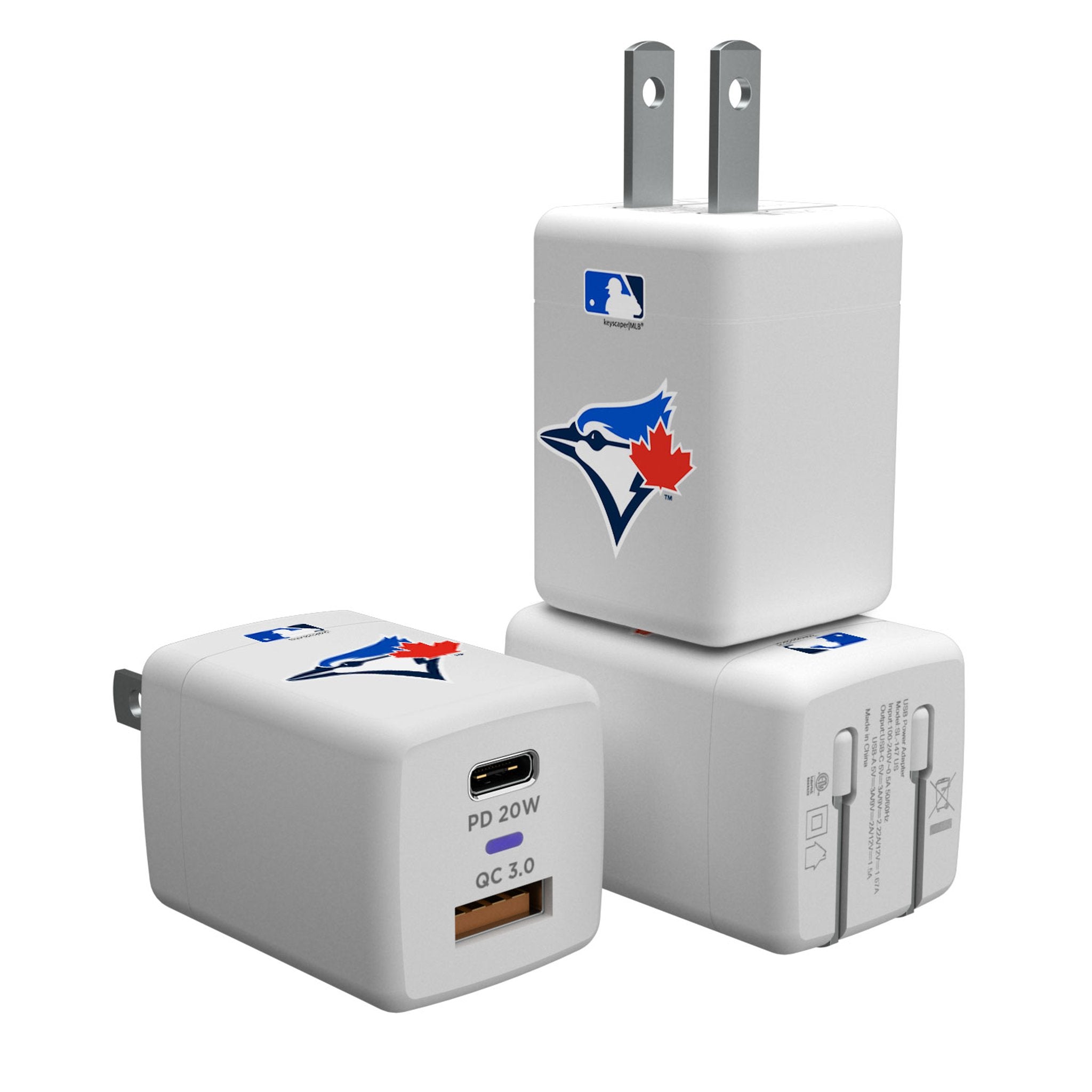 Toronto Blue Jays Insignia USB A/C Charger - Sports Gifts, Sports Memorabilia, Sports Collectibles, Fan Shop