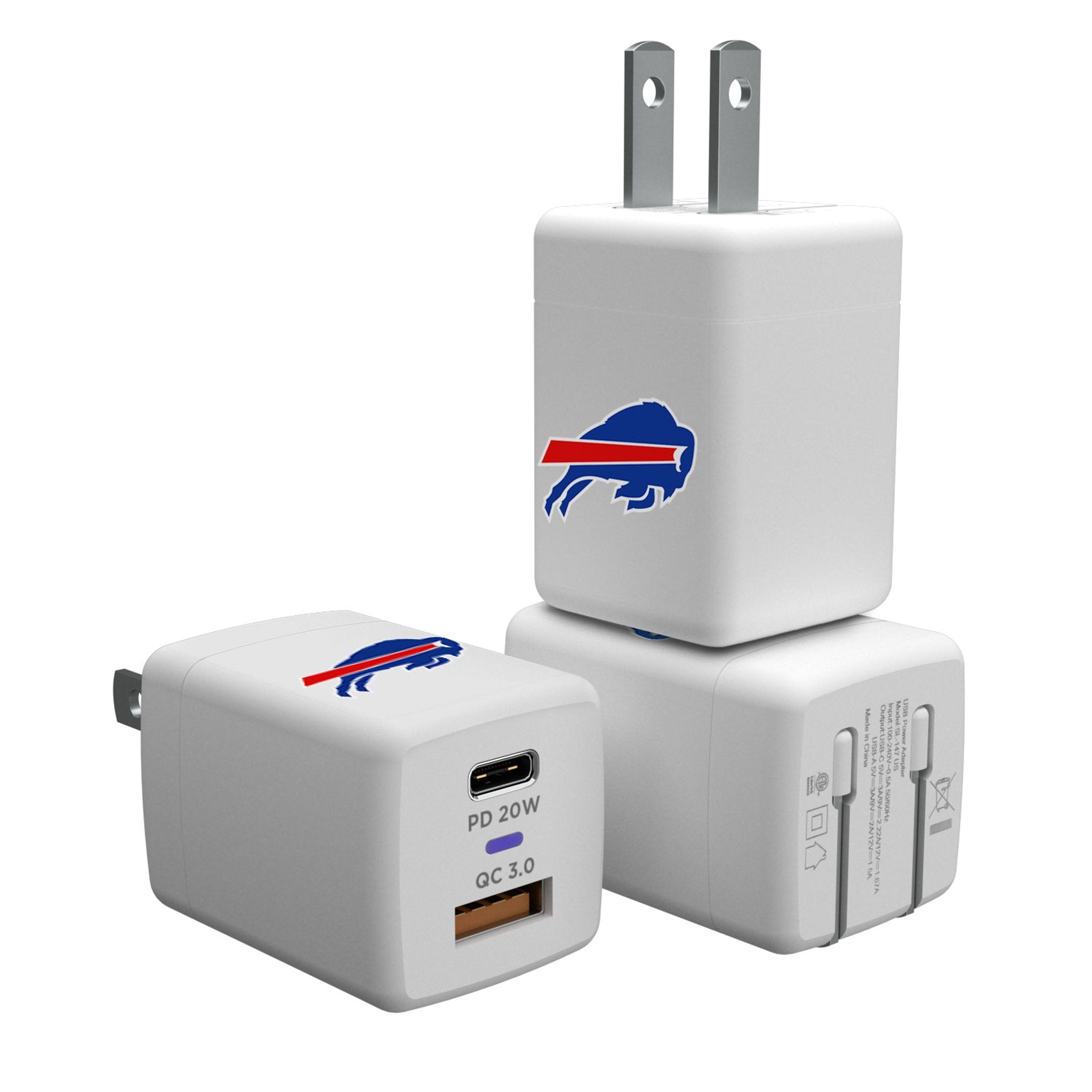 Buffalo Bills Insignia USB A/C Charger - Sports Gifts, Sports Memorabilia, Sports Collectibles, Fan Shop