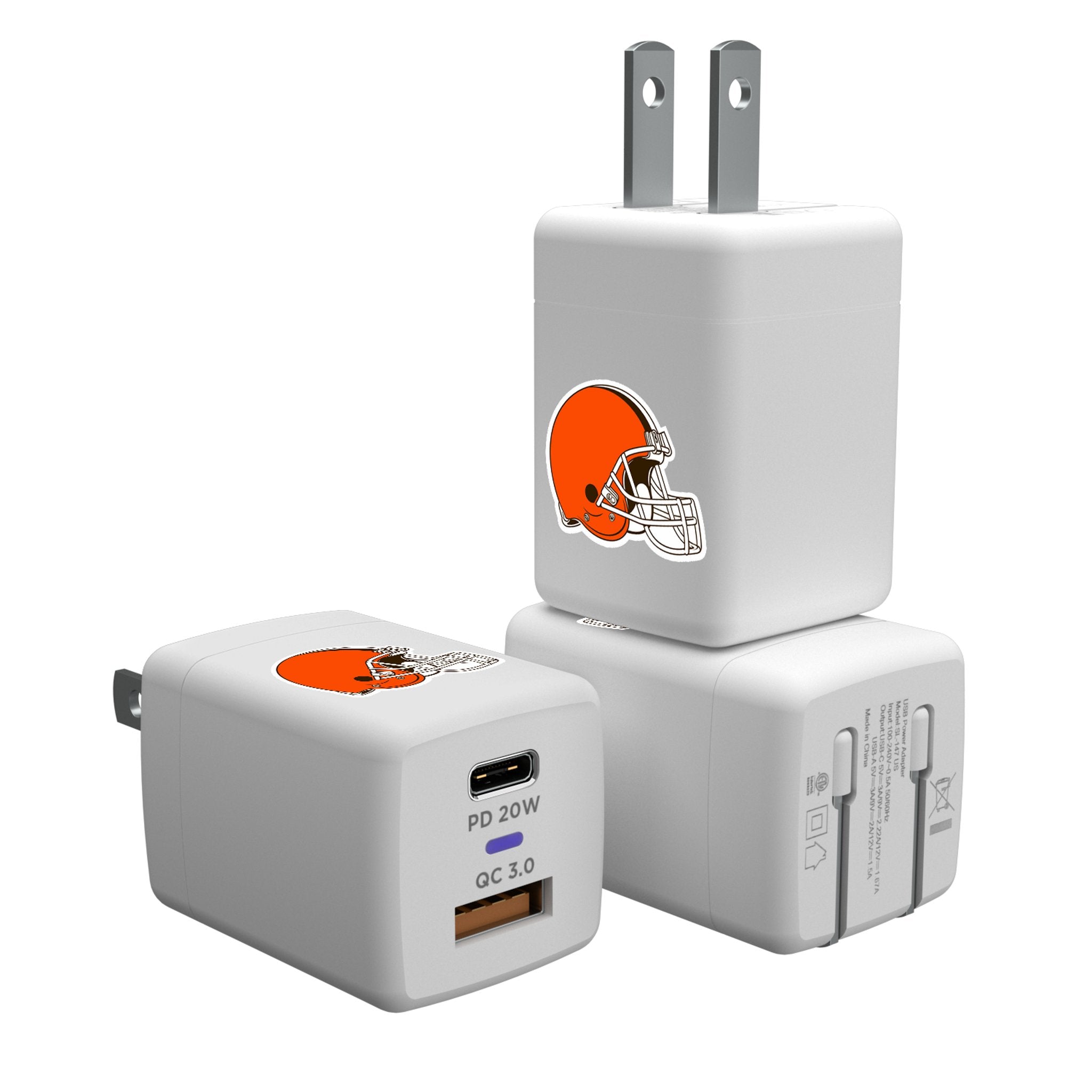 Cleveland Browns Insignia USB A/C Charger - Sports Gifts, Sports Memorabilia, Sports Collectibles, Fan Shop