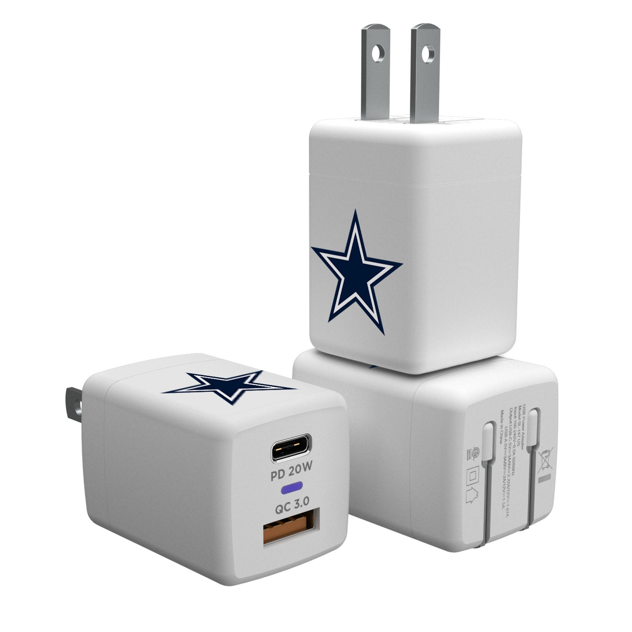 Dallas Cowboys Insignia USB A/C Charger - Sports Gifts, Sports Memorabilia, Sports Collectibles, Fan Shop