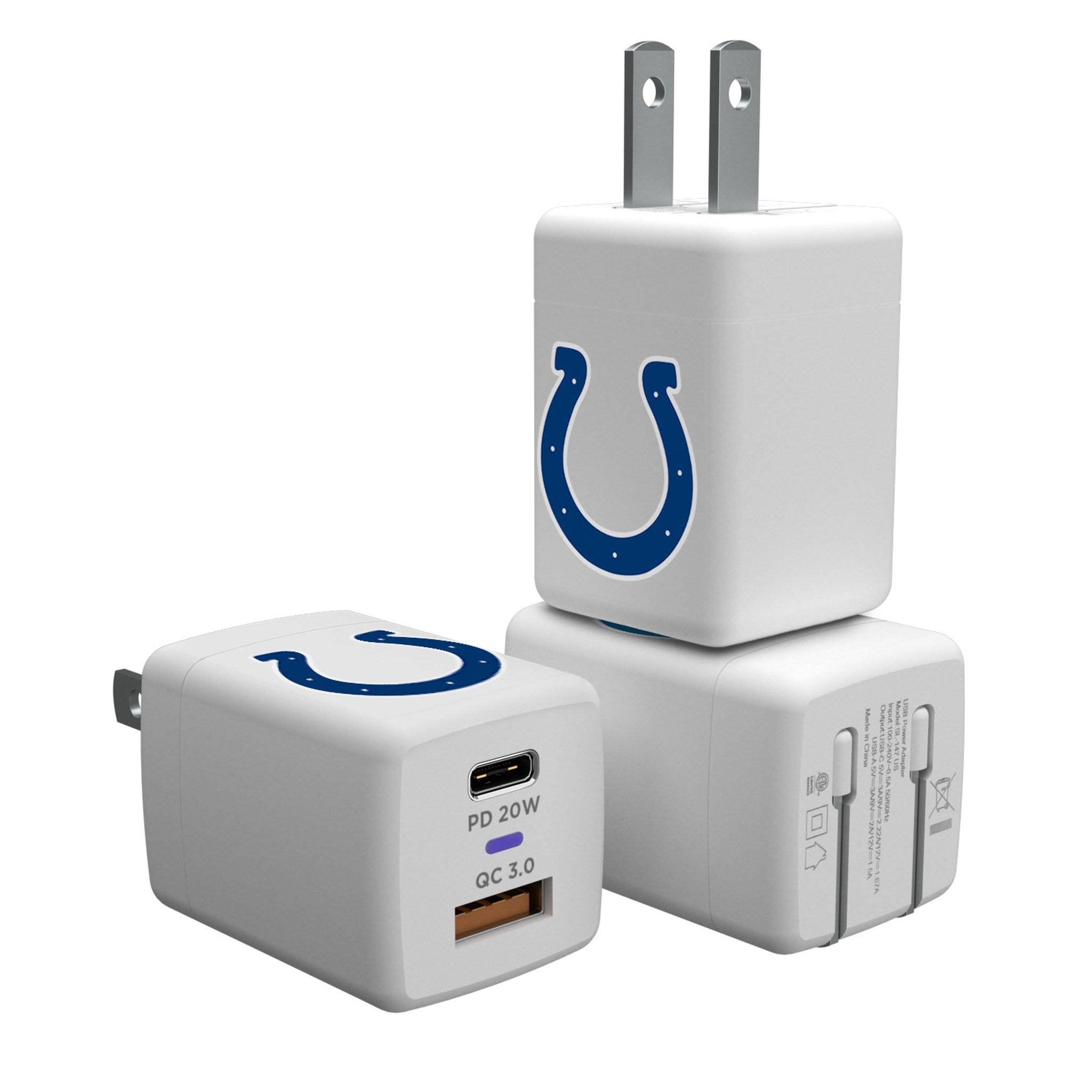 Indianapolis Colts Insignia USB A/C Charger - Sports Gifts, Sports Memorabilia, Sports Collectibles, Fan Shop