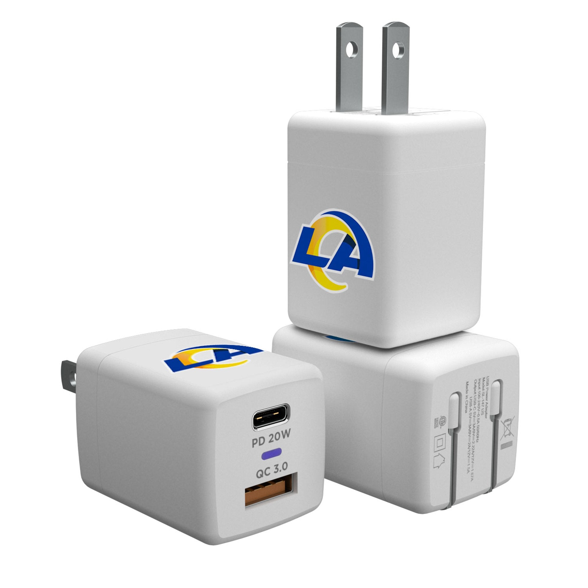 Los Angeles Rams Insignia USB A/C Charger - Sports Gifts, Sports Memorabilia, Sports Collectibles, Fan Shop