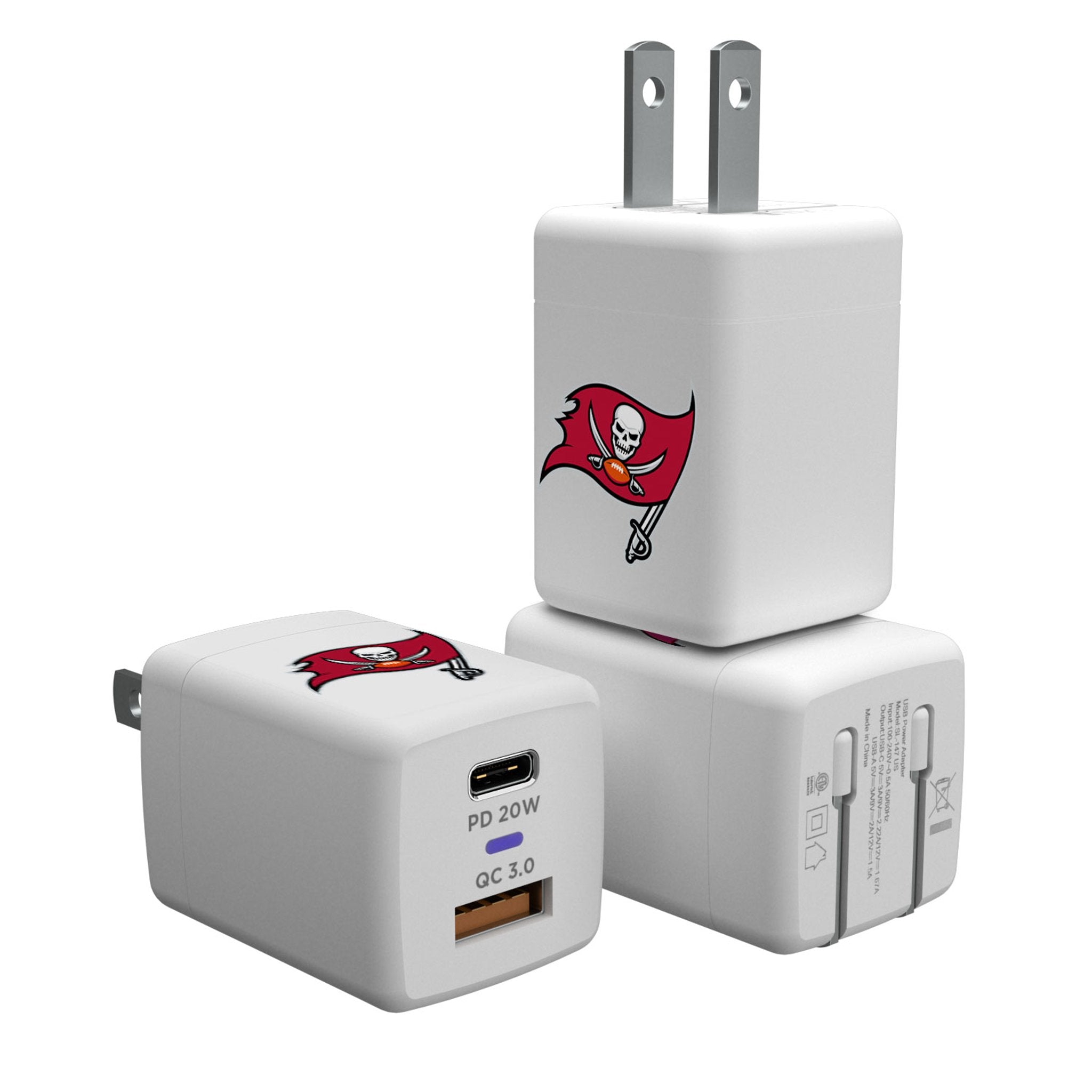 Tampa Bay Buccaneers Insignia USB A/C Charger - Sports Gifts, Sports Memorabilia, Sports Collectibles, Fan Shop