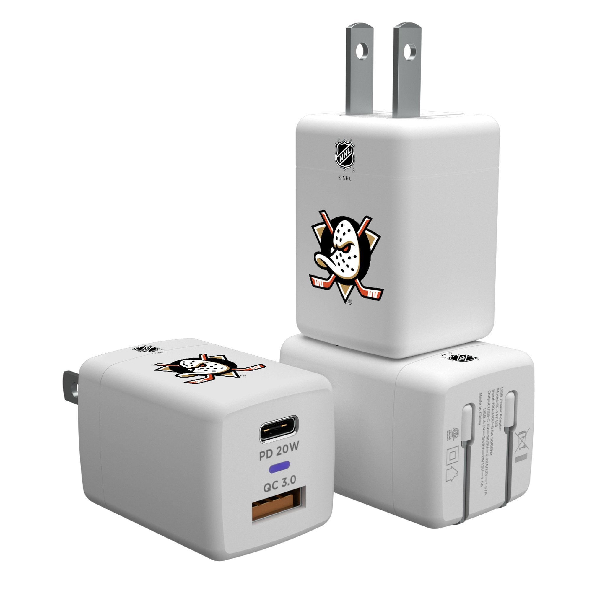 Anaheim Ducks Insignia USB A/C Charger - Sports Gifts, Sports Memorabilia, Sports Collectibles, Fan Shop