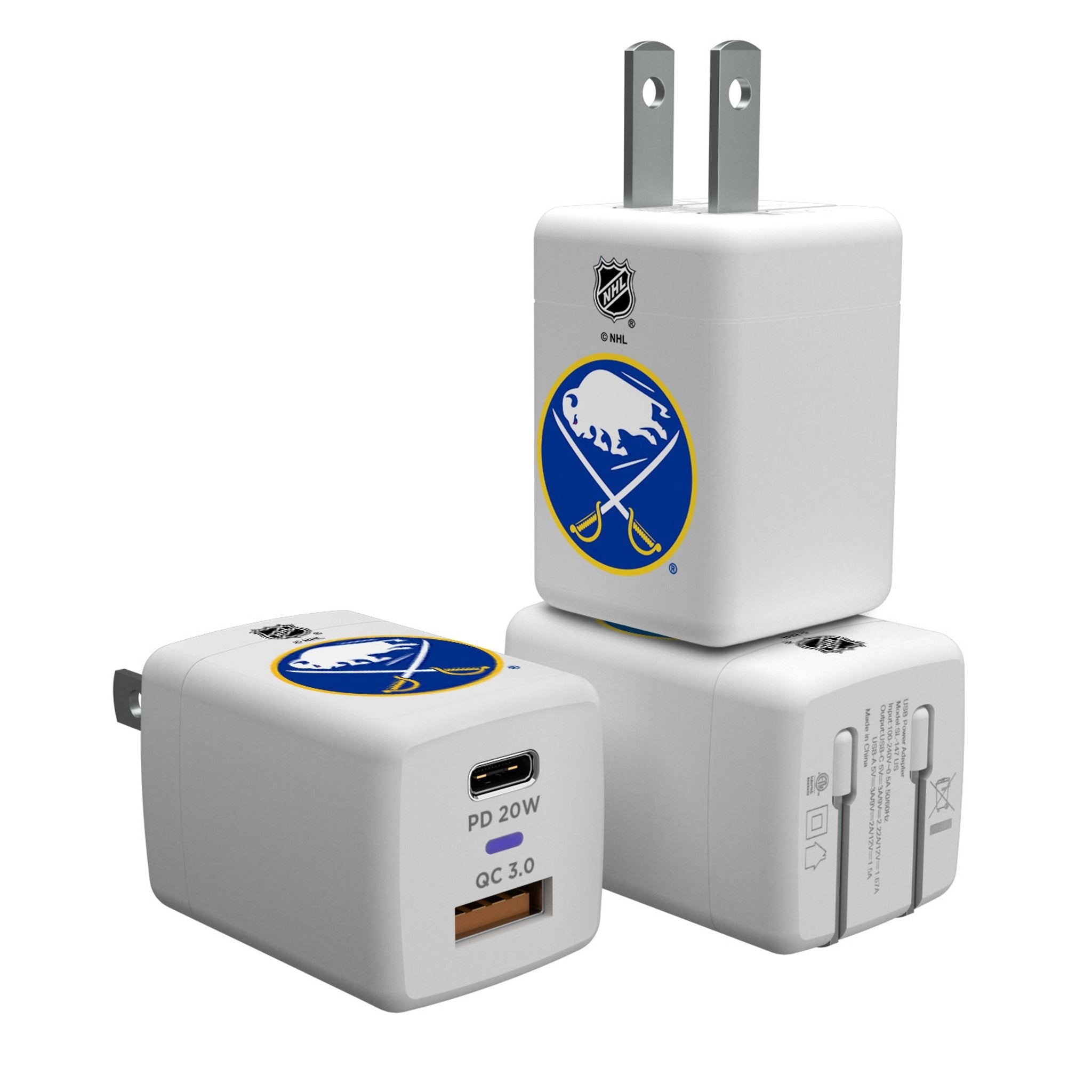 Buffalo Sabres Insignia USB A/C Charger - Sports Gifts, Sports Memorabilia, Sports Collectibles, Fan Shop