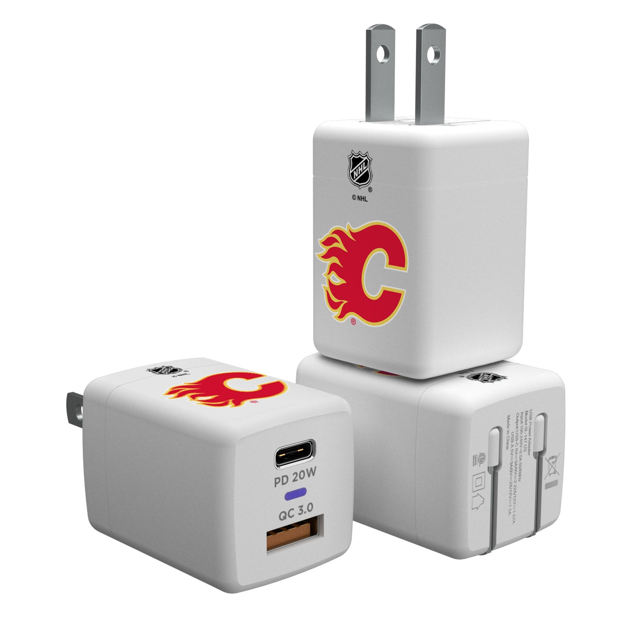 Calgary Flames Insignia USB A/C Charger - Sports Gifts, Sports Memorabilia, Sports Collectibles, Fan Shop