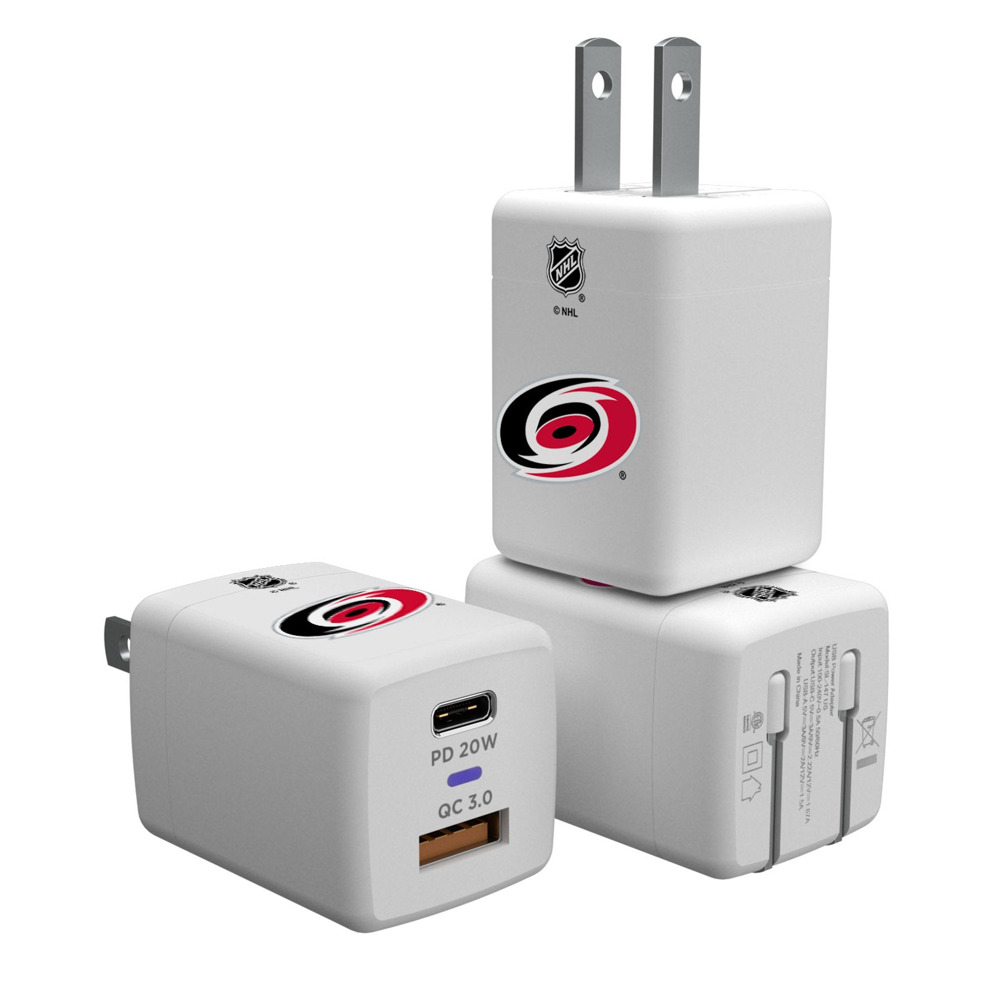 Carolina Hurricanes Insignia USB A/C Charger - Sports Gifts, Sports Memorabilia, Sports Collectibles, Fan Shop