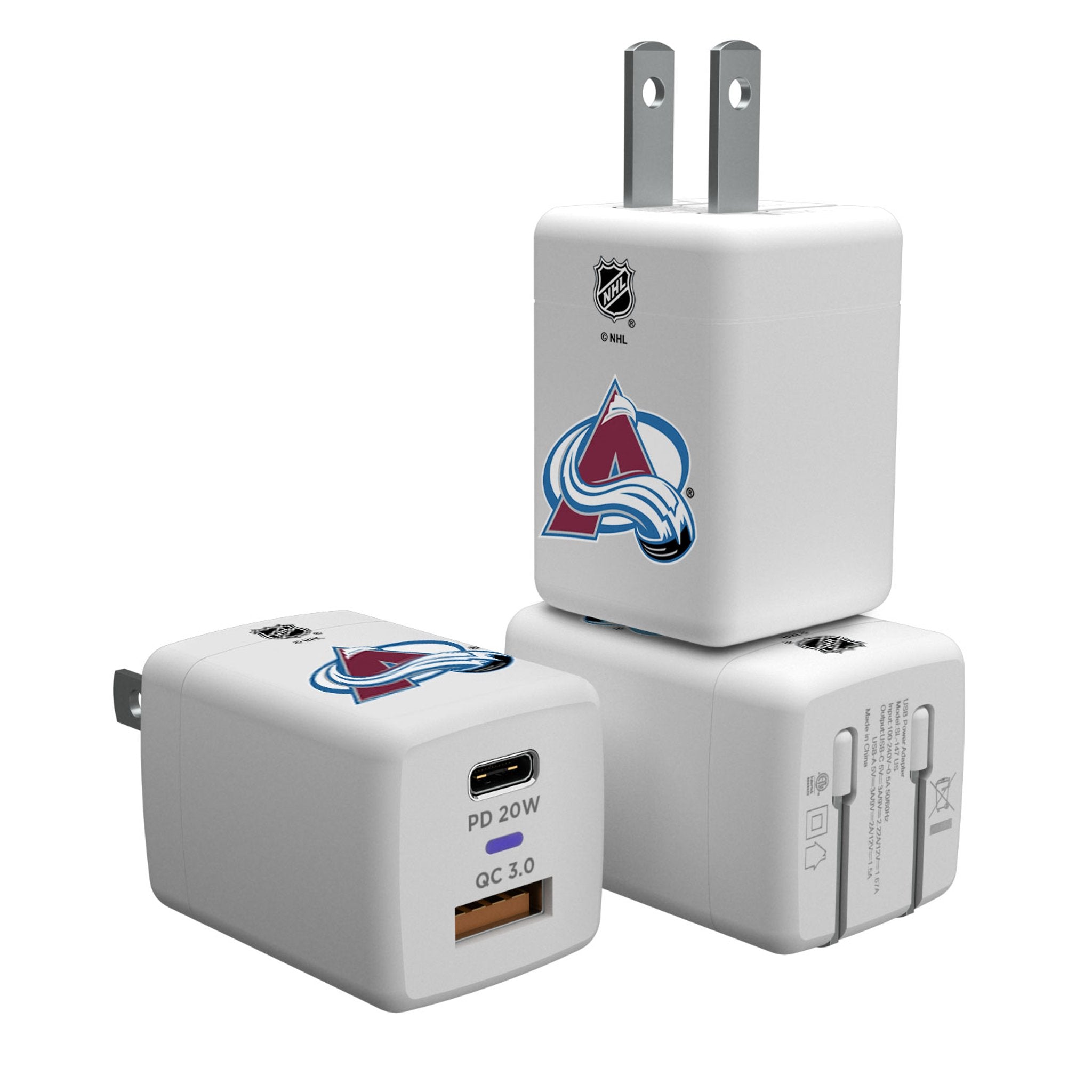 Colorado Avalanche Insignia USB A/C Charger - Sports Gifts, Sports Memorabilia, Sports Collectibles, Fan Shop