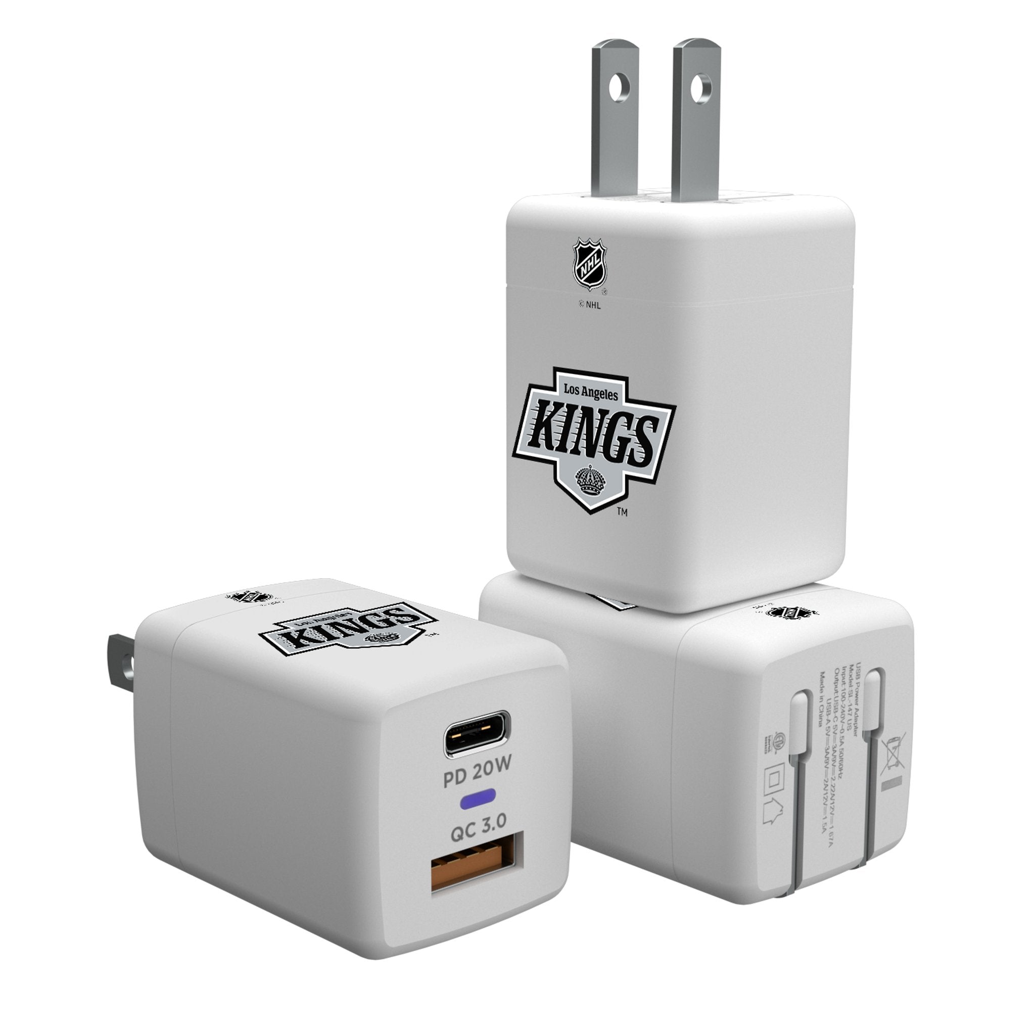 LA Kings Insignia USB A/C Charger - Sports Gifts, Sports Memorabilia, Sports Collectibles, Fan Shop