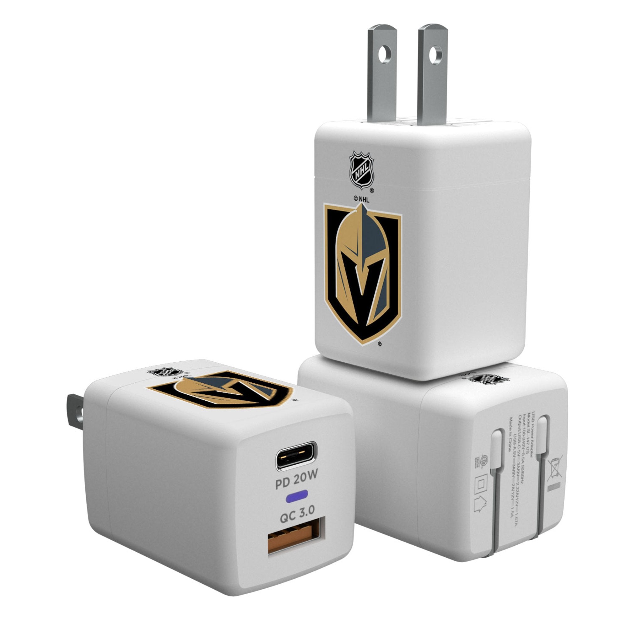 Vegas Golden Knights Insignia USB A/C Charger - Sports Gifts, Sports Memorabilia, Sports Collectibles, Fan Shop