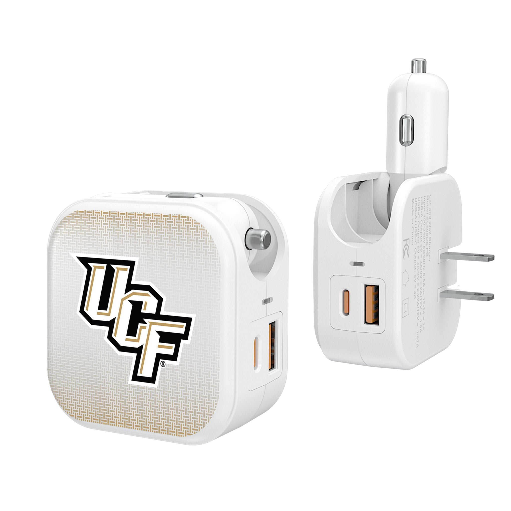 University of Central Florida Golden Knights Linen 2 in 1 USB Charger - Sports Gifts, Sports Memorabilia, Sports Collectibles, Fan Shop