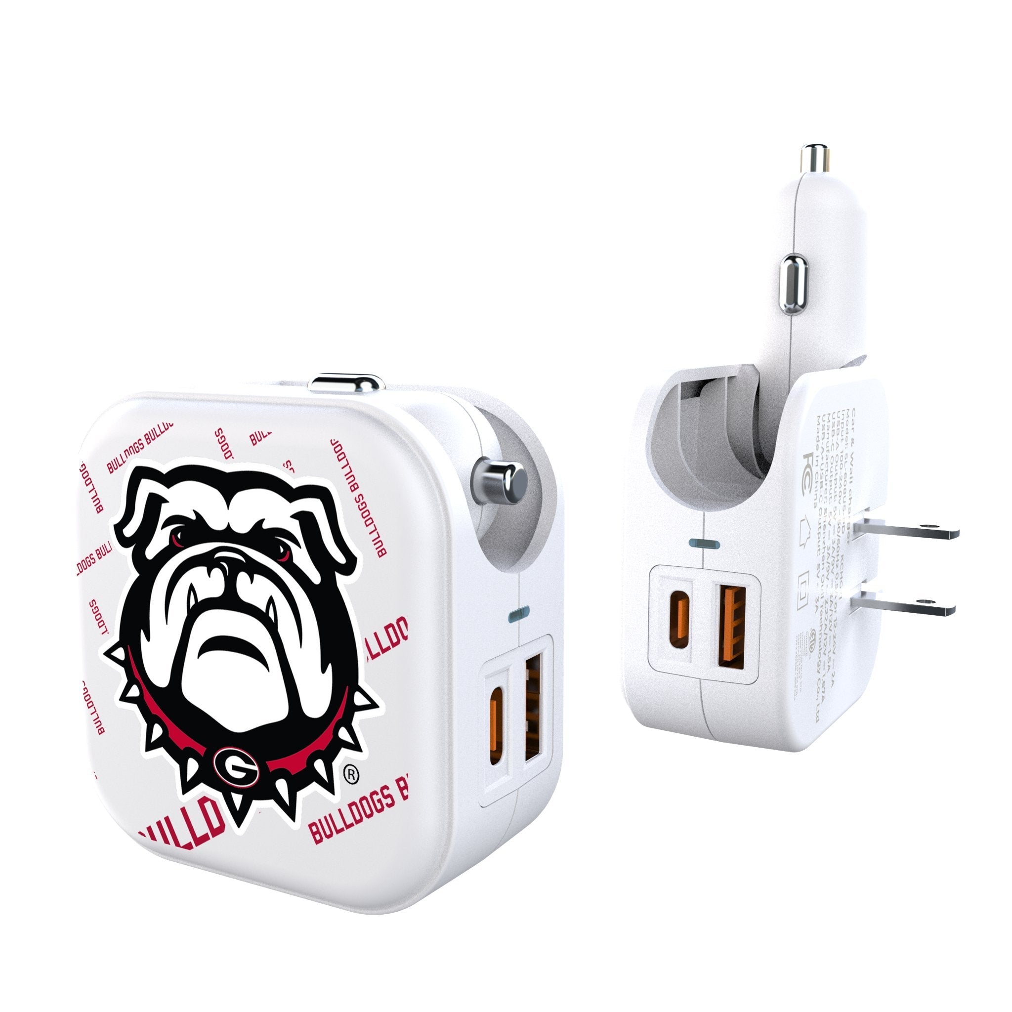 University of Georgia Bulldogs Uga Quadtile 2 in 1 USB Charger - Sports Gifts, Sports Memorabilia, Sports Collectibles, Fan Shop