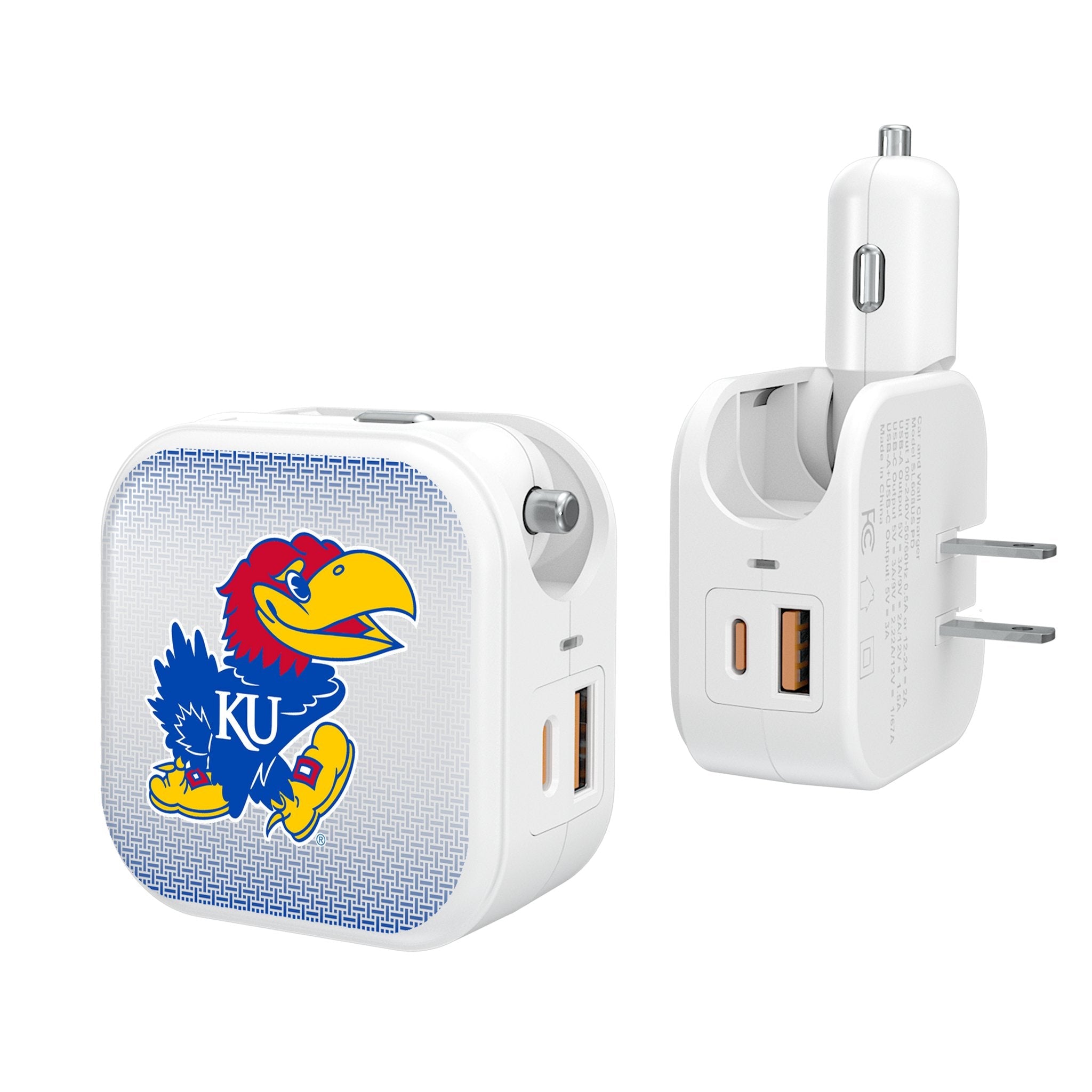 University of Kansas Jayhawks Linen 2 in 1 USB Charger - Sports Gifts, Sports Memorabilia, Sports Collectibles, Fan Shop