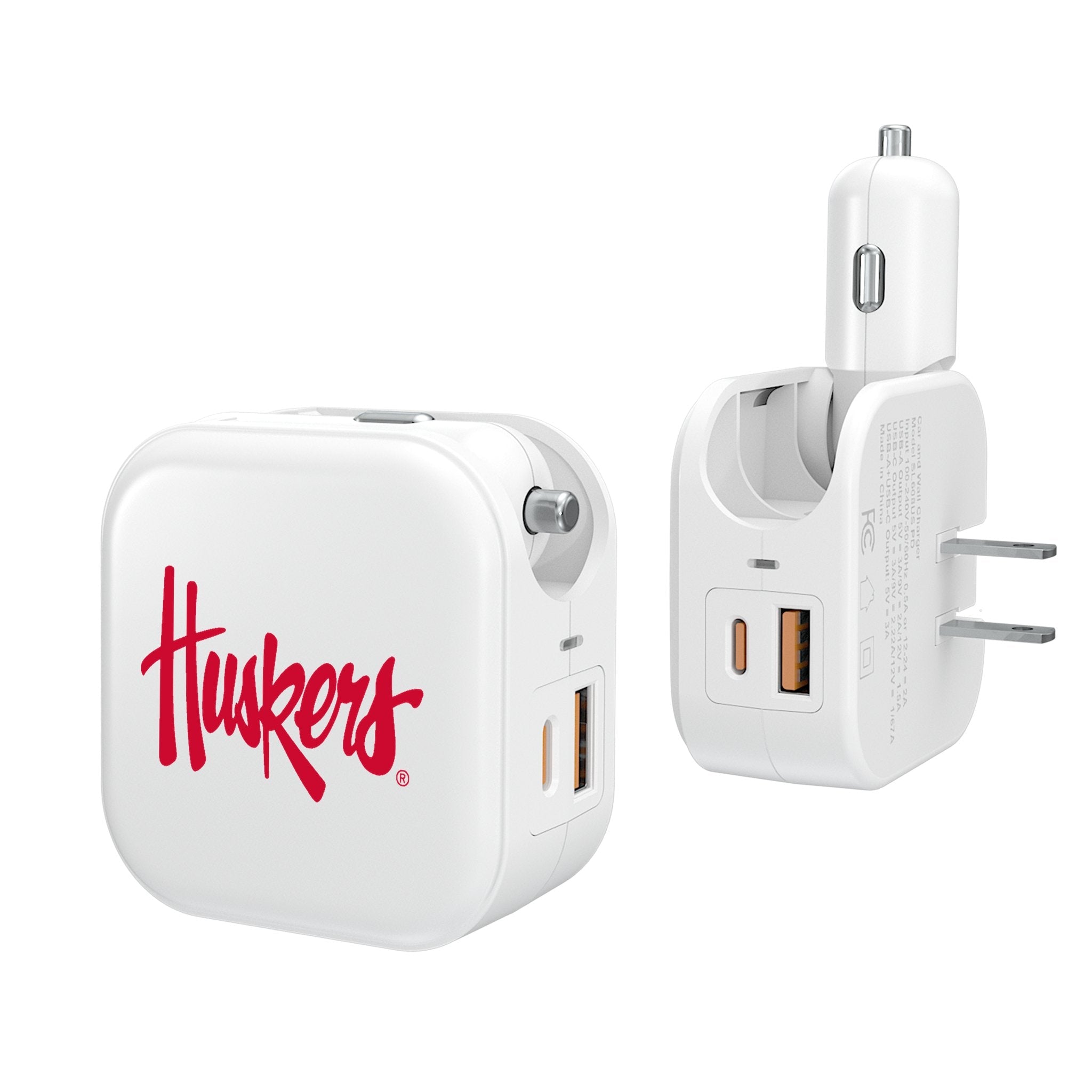 University of Nebraska Huskers Insignia 2 in 1 USB Charger - Sports Gifts, Sports Memorabilia, Sports Collectibles, Fan Shop