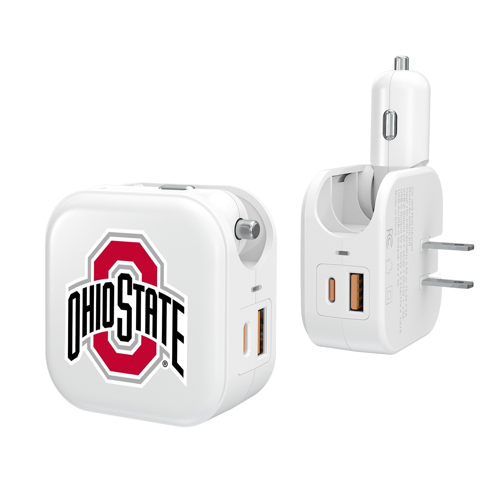 Ohio State University Buckeyes Insignia 2 in 1 USB Charger - Sports Gifts, Sports Memorabilia, Sports Collectibles, Fan Shop