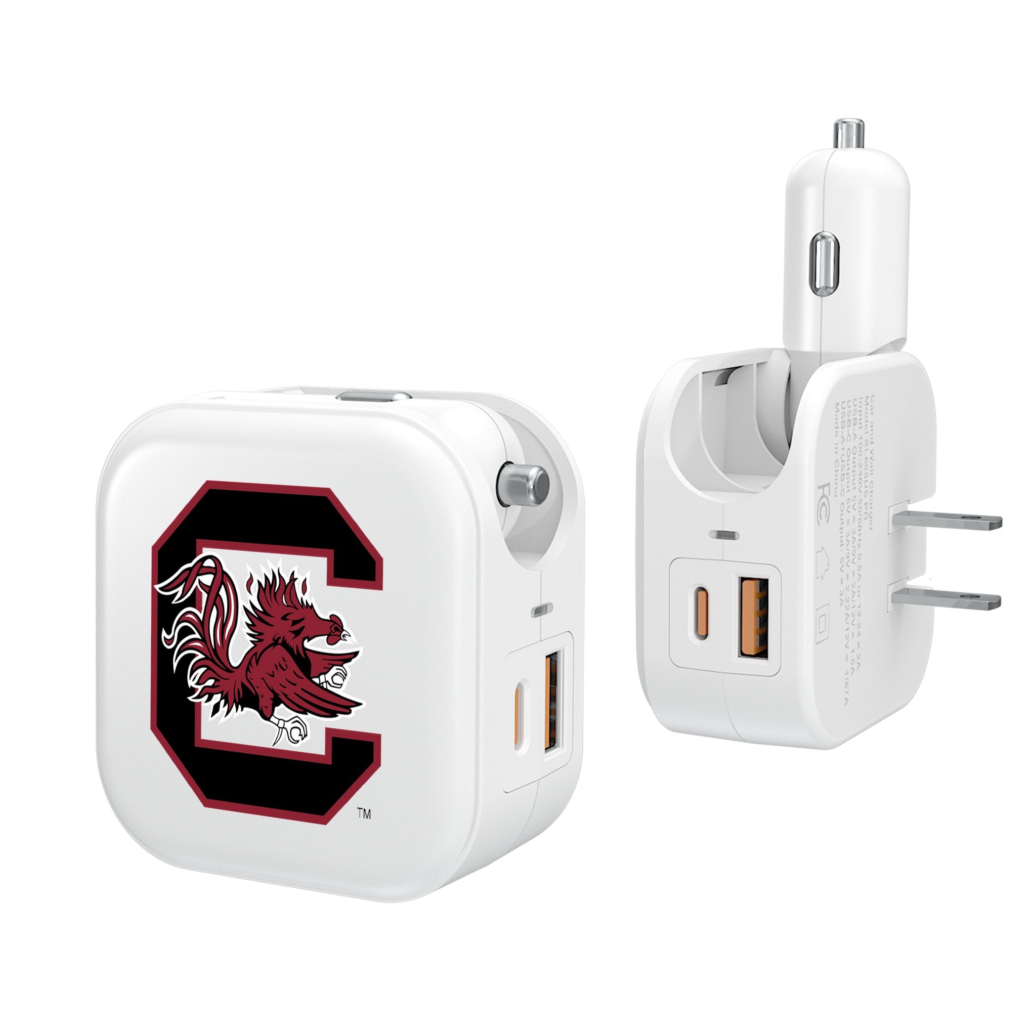 University of South Carolina Gamecocks Insignia 2 in 1 USB Charger - Sports Gifts, Sports Memorabilia, Sports Collectibles, Fan Shop