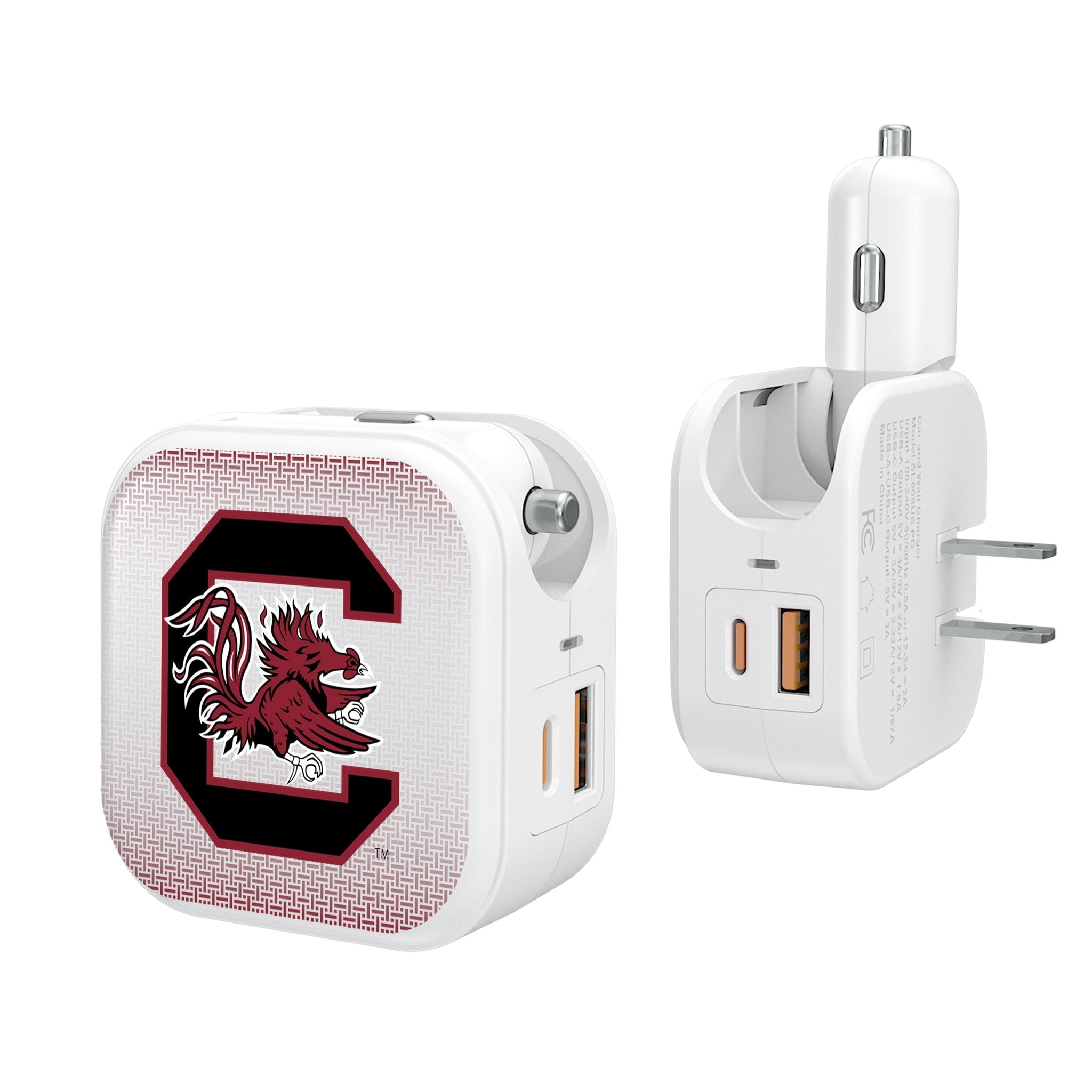 University of South Carolina Gamecocks Linen 2 in 1 USB Charger - Sports Gifts, Sports Memorabilia, Sports Collectibles, Fan Shop