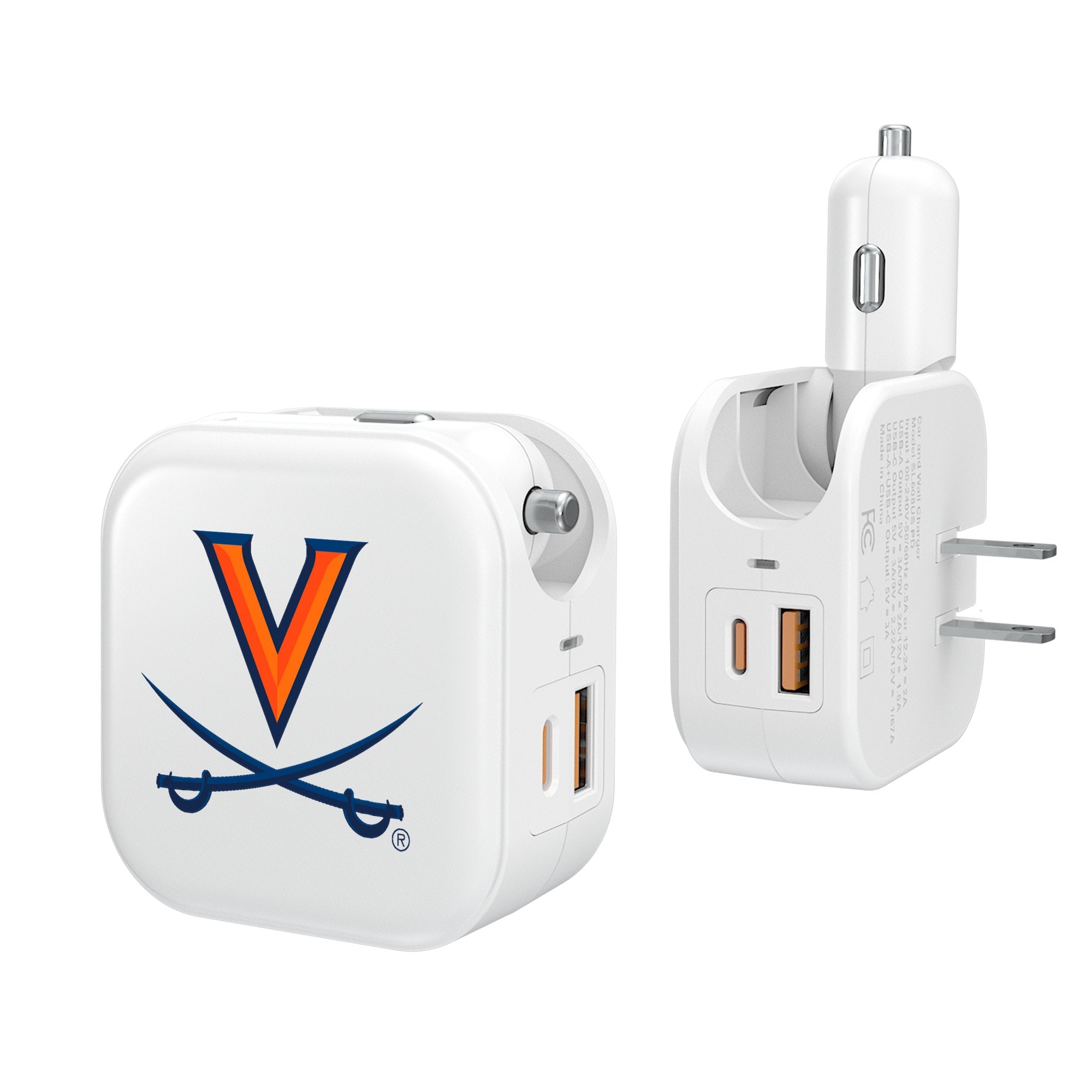 University of Virginia Cavaliers Insignia 2 in 1 USB Charger - Sports Gifts, Sports Memorabilia, Sports Collectibles, Fan Shop
