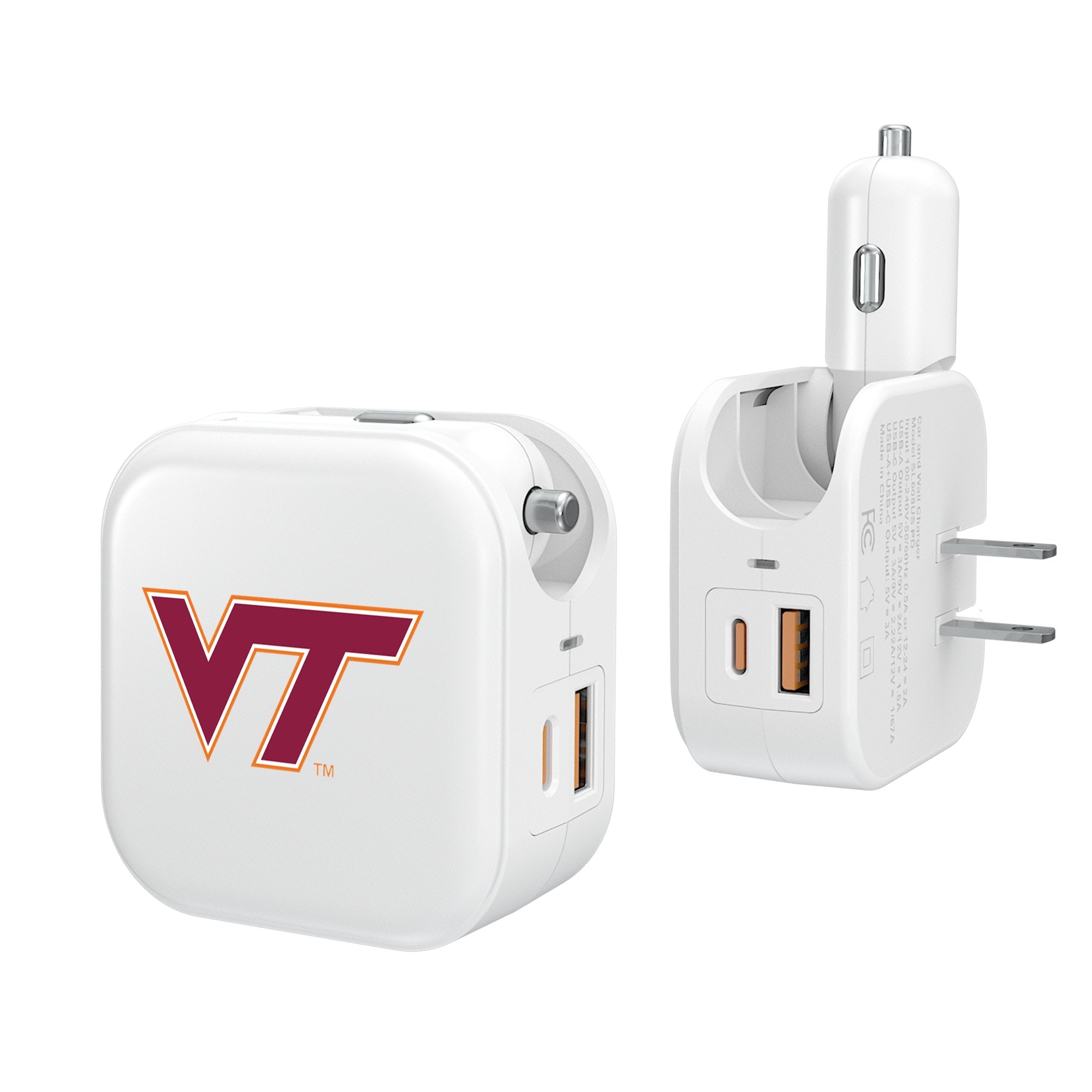 Virginia Tech Hokies Insignia 2 in 1 USB Charger - Sports Gifts, Sports Memorabilia, Sports Collectibles, Fan Shop