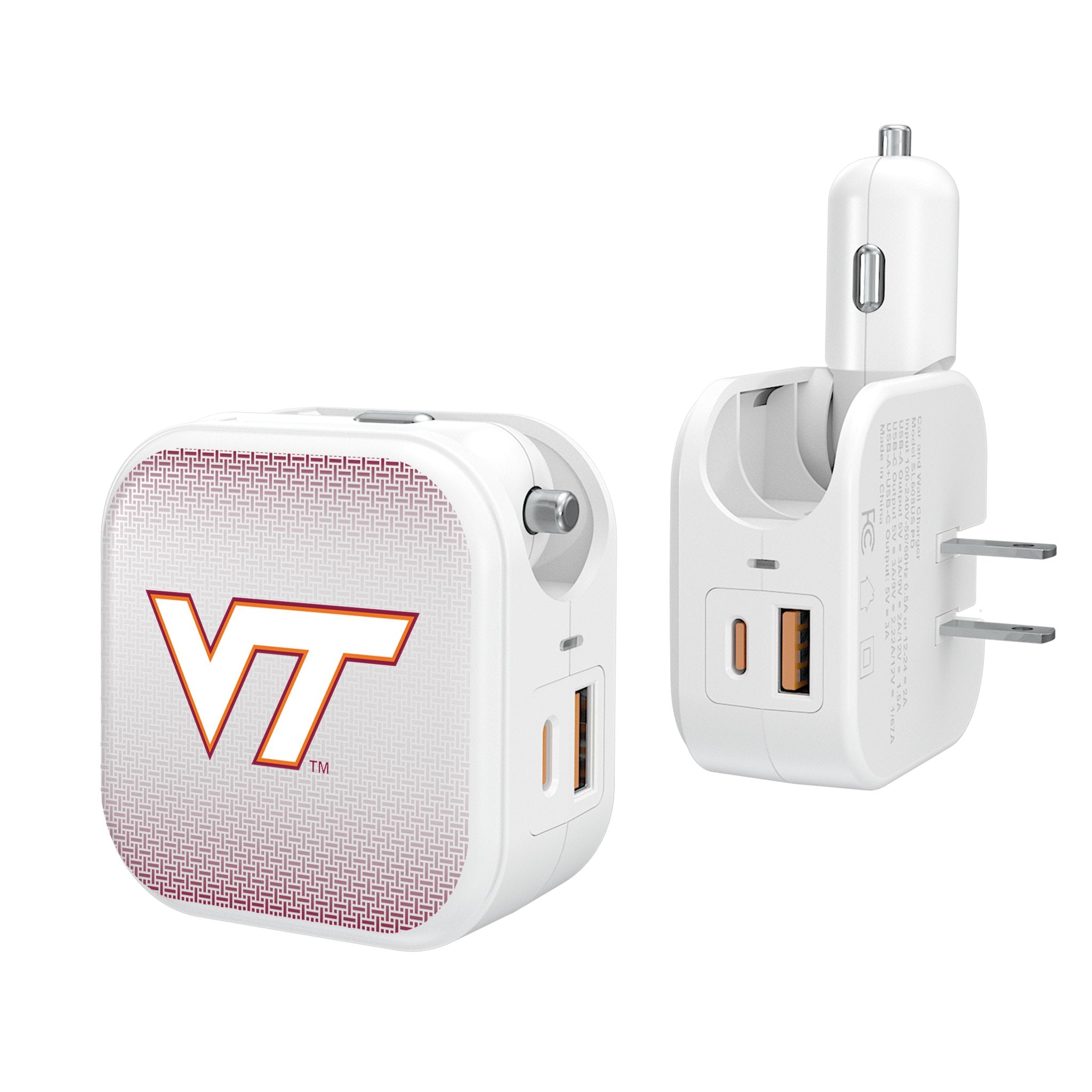 Virginia Tech Hokies Linen 2 in 1 USB Charger - Sports Gifts, Sports Memorabilia, Sports Collectibles, Fan Shop