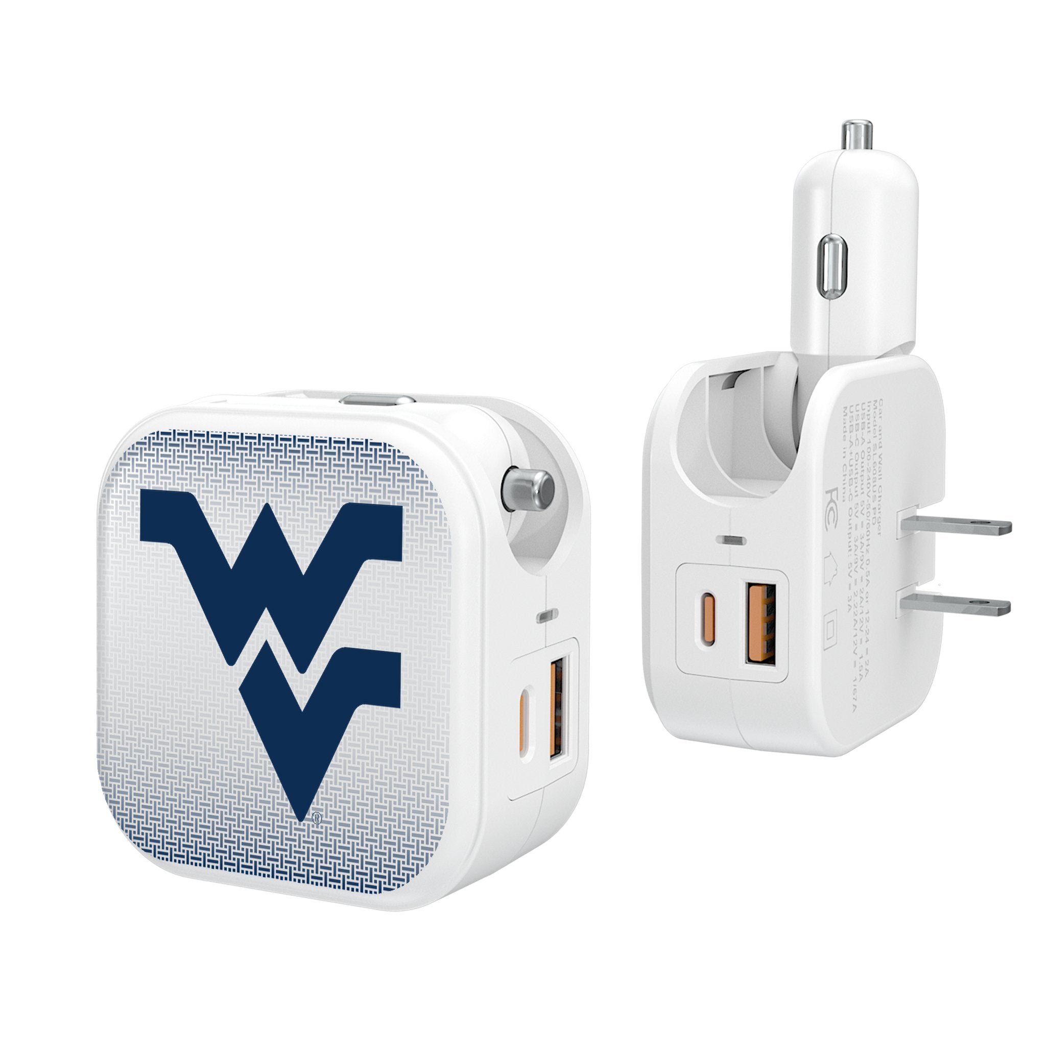 West Virginia University Mountaineers Linen 2 in 1 USB Charger - Sports Gifts, Sports Memorabilia, Sports Collectibles, Fan Shop