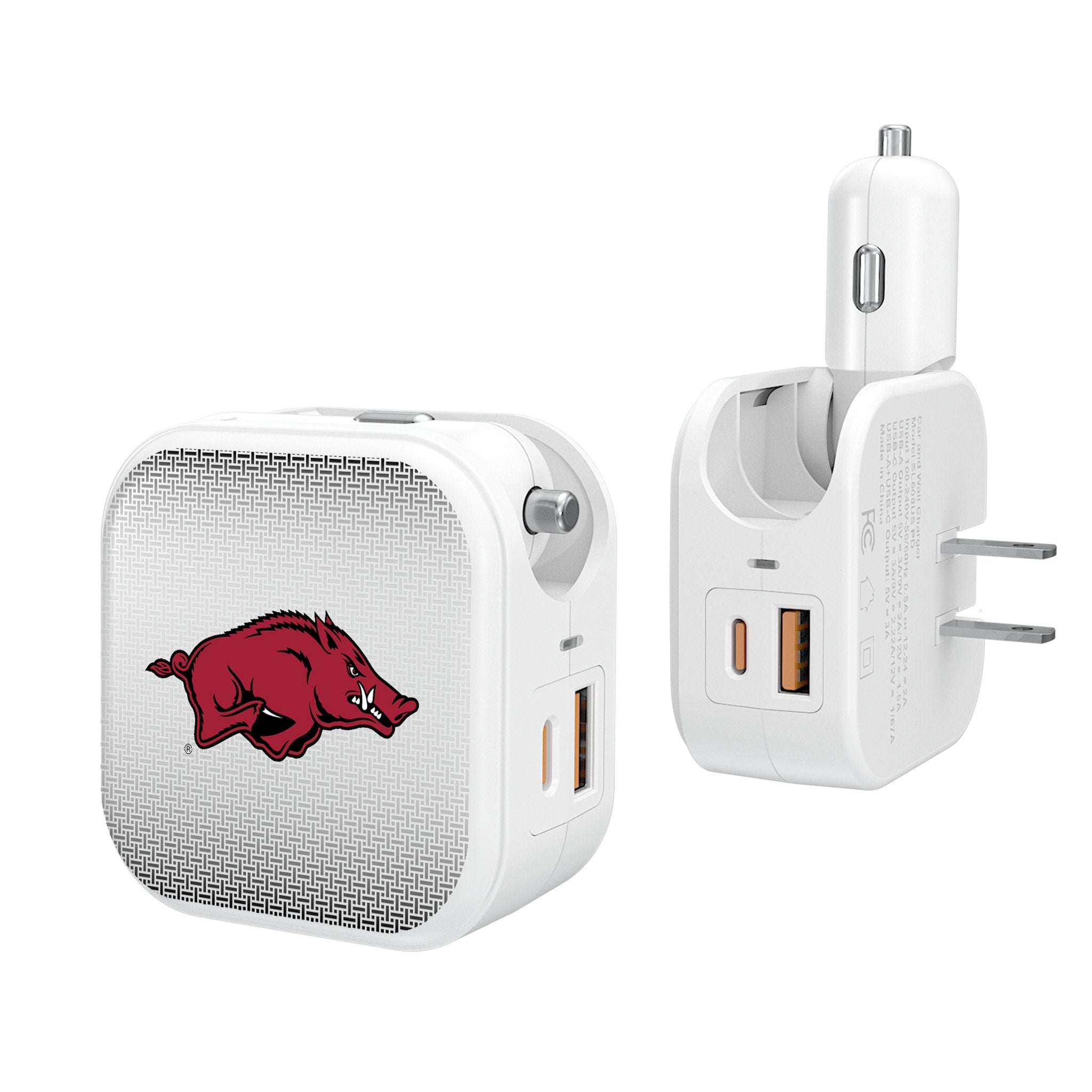 University of Arkansas Fayetteville Razorbacks Linen 2 in 1 USB Charger - Sports Gifts, Sports Memorabilia, Sports Collectibles, Fan Shop