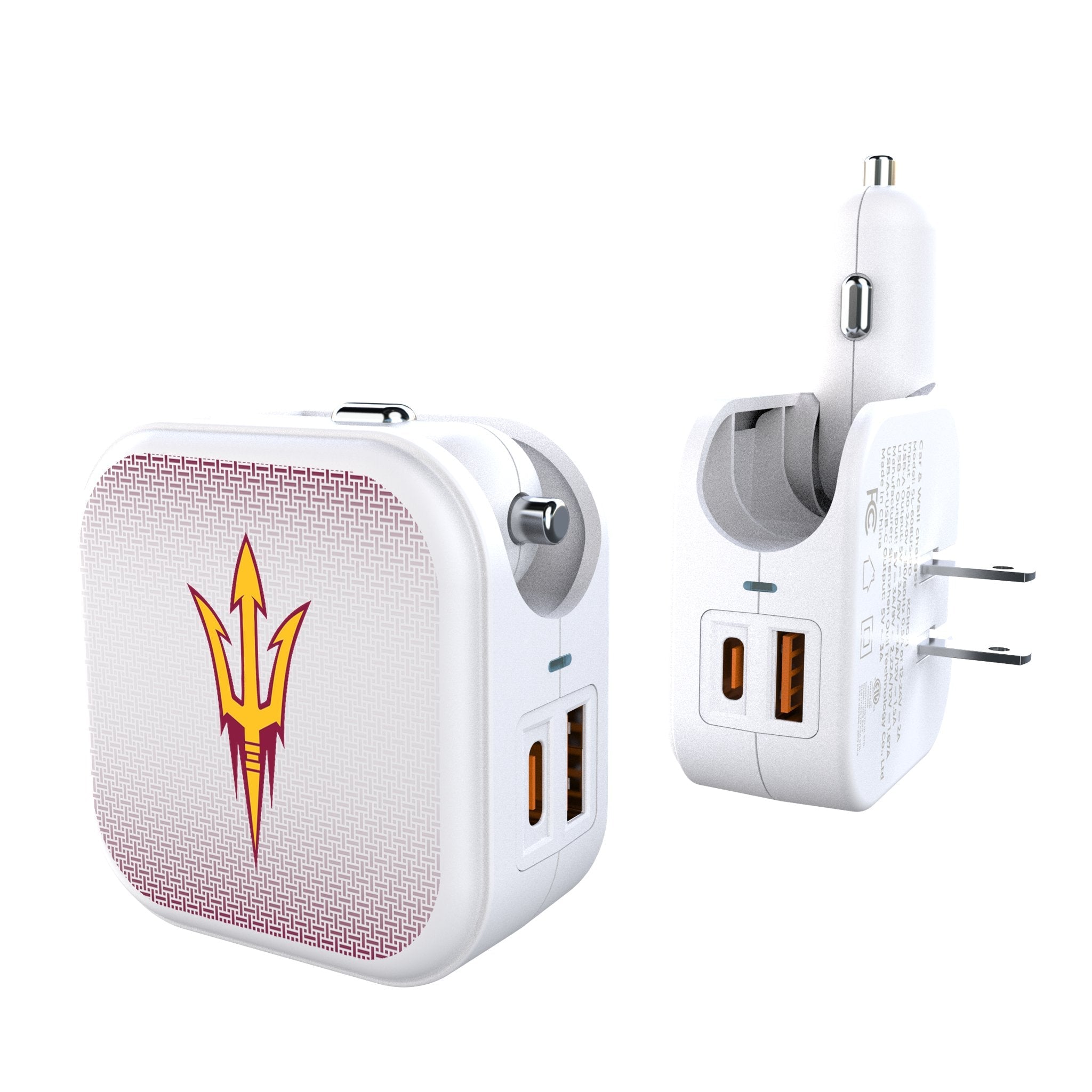 Arizona State University Sun Devils Linen 2 in 1 USB Charger - Sports Gifts, Sports Memorabilia, Sports Collectibles, Fan Shop