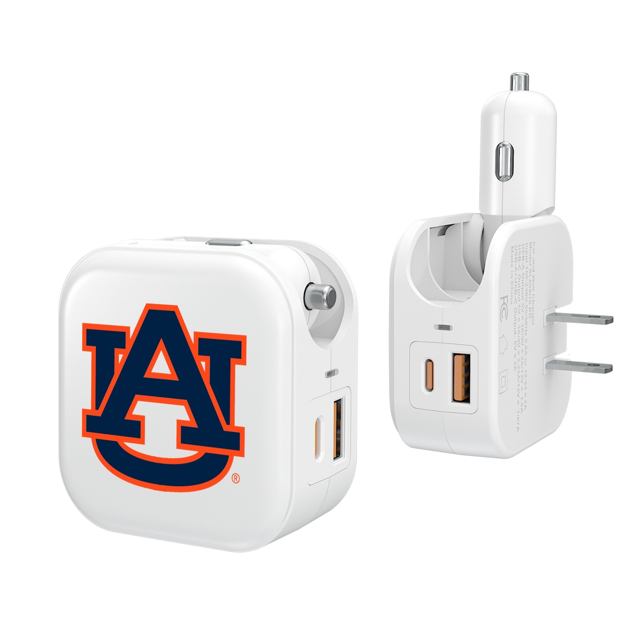 University of Auburn Tigers Insignia 2 in 1 USB Charger - Sports Gifts, Sports Memorabilia, Sports Collectibles, Fan Shop