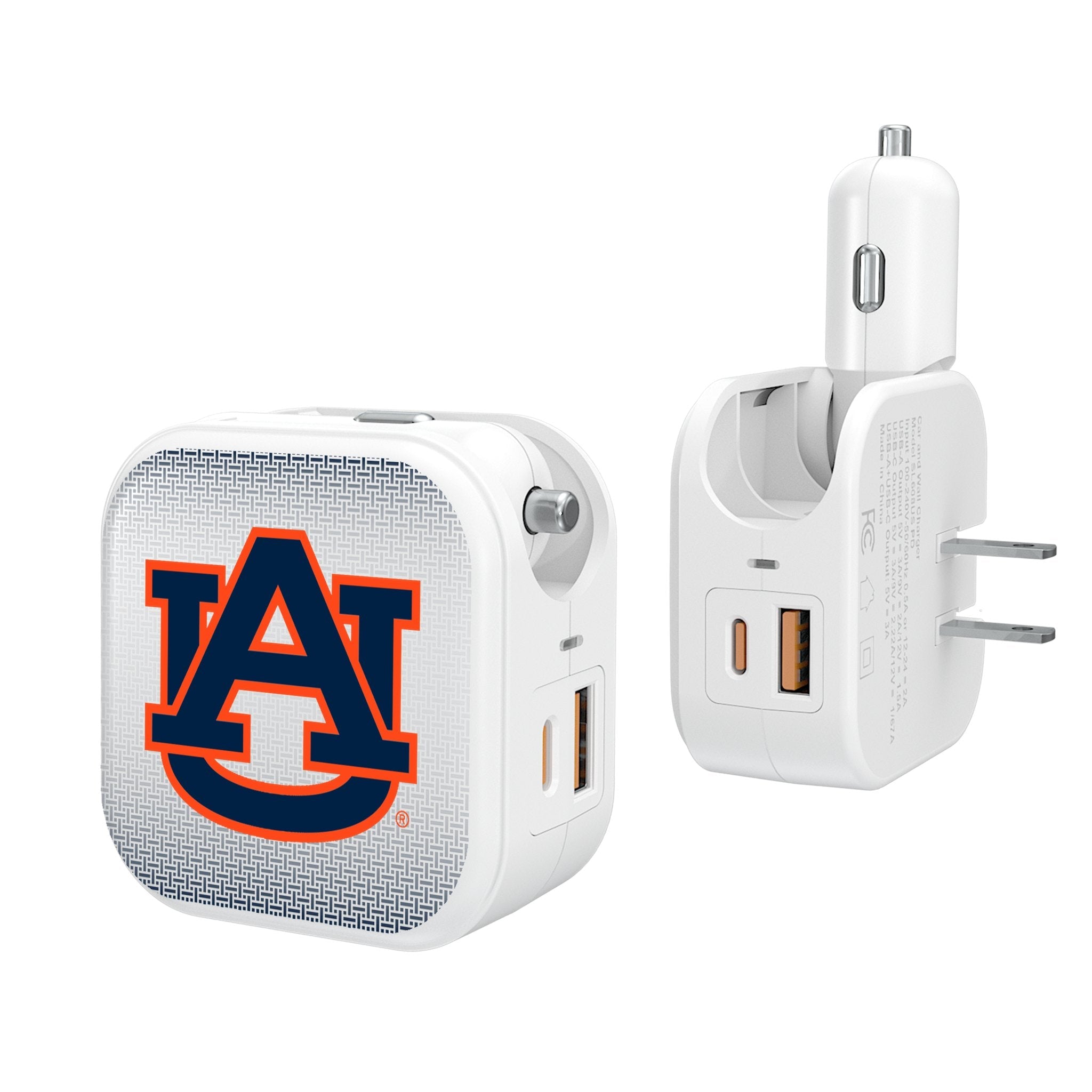 University of Auburn Tigers Linen 2 in 1 USB Charger - Sports Gifts, Sports Memorabilia, Sports Collectibles, Fan Shop