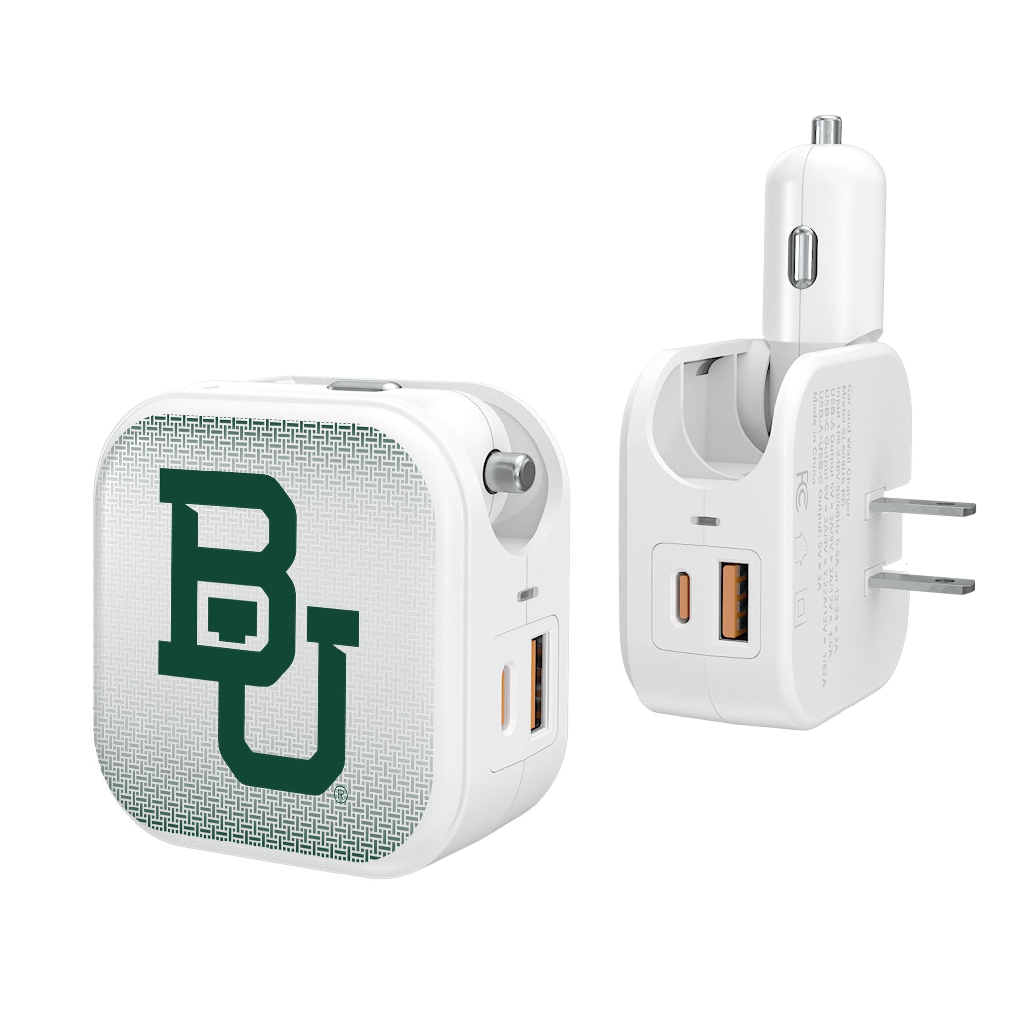 Baylor University Bears Linen 2 in 1 USB Charger - Sports Gifts, Sports Memorabilia, Sports Collectibles, Fan Shop