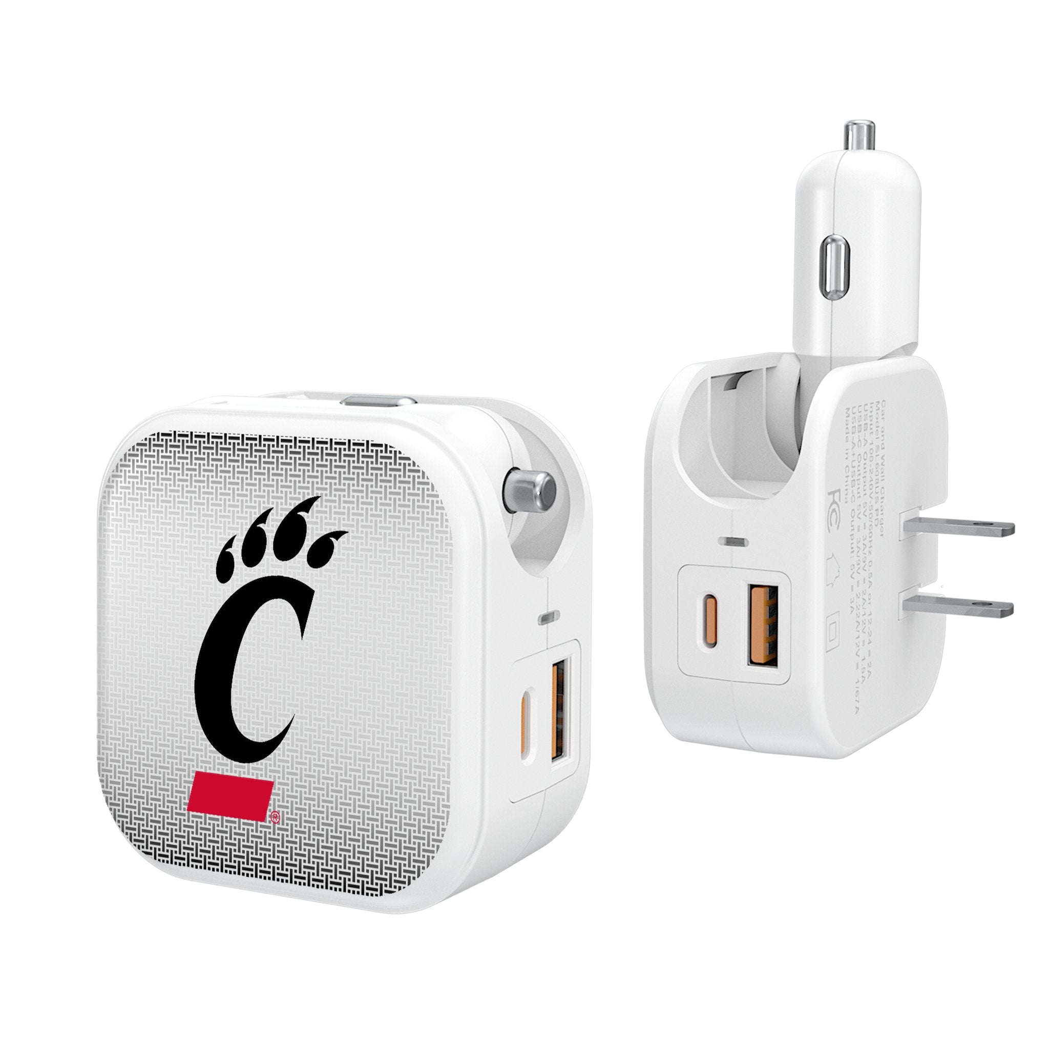University of Cincinnati Bearcats Linen 2 in 1 USB Charger - Sports Gifts, Sports Memorabilia, Sports Collectibles, Fan Shop