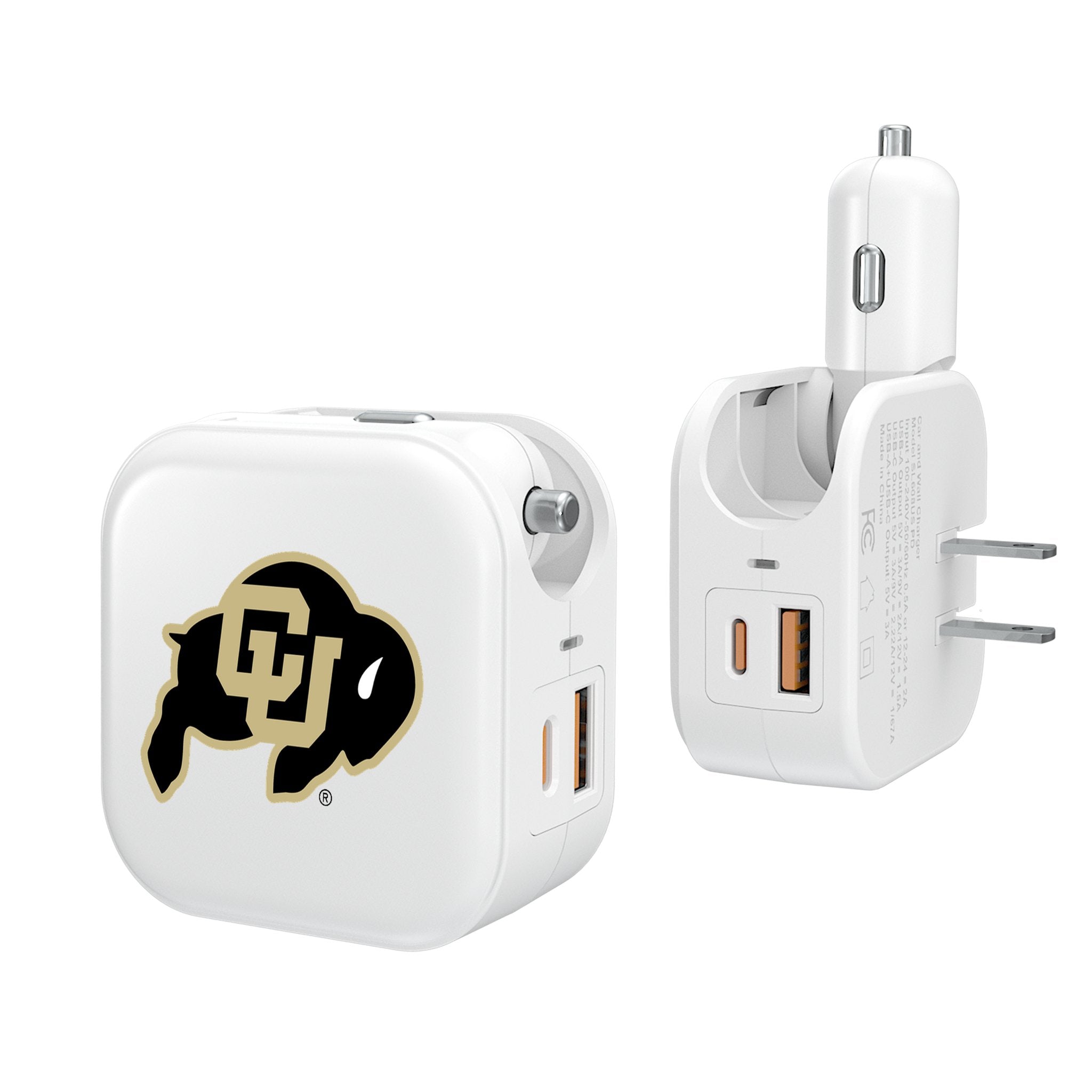 University of Colorado Buffaloes Insignia 2 in 1 USB Charger - Sports Gifts, Sports Memorabilia, Sports Collectibles, Fan Shop