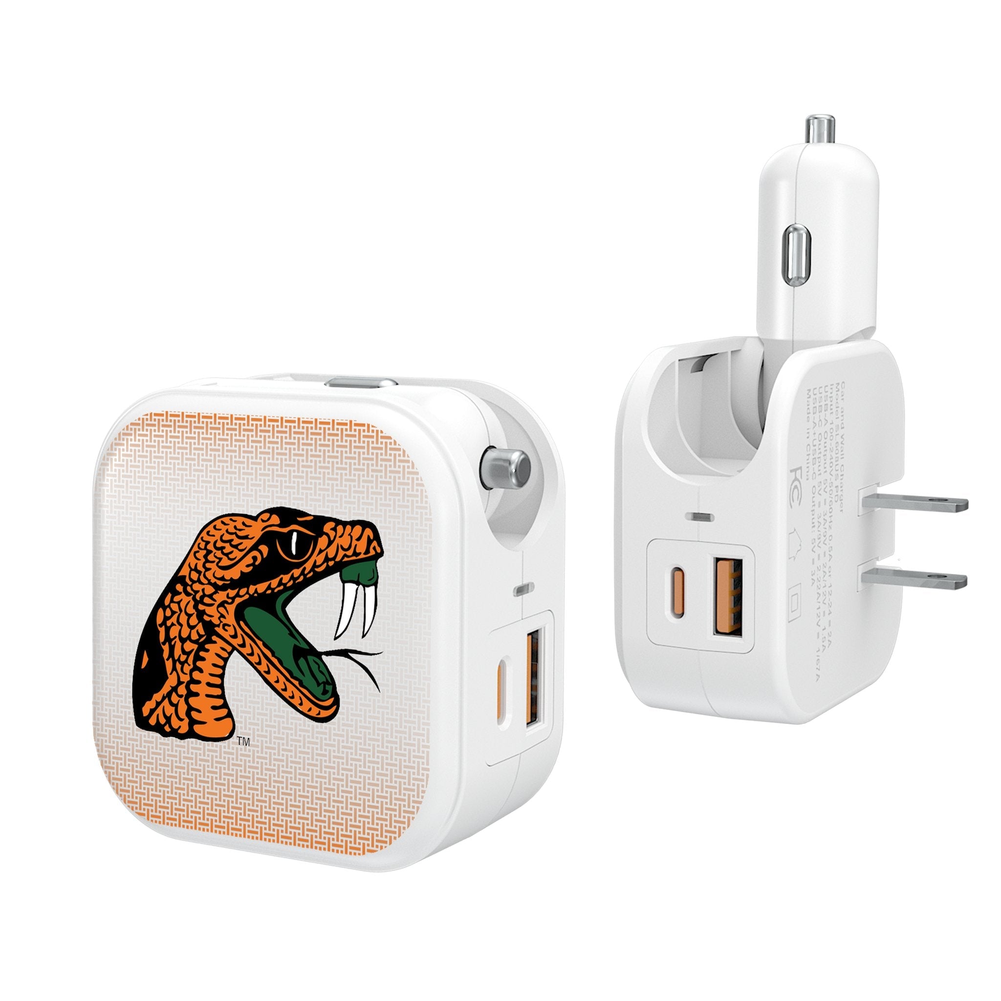 Florida A&M University Rattlers Linen 2 in 1 USB Charger - Sports Gifts, Sports Memorabilia, Sports Collectibles, Fan Shop