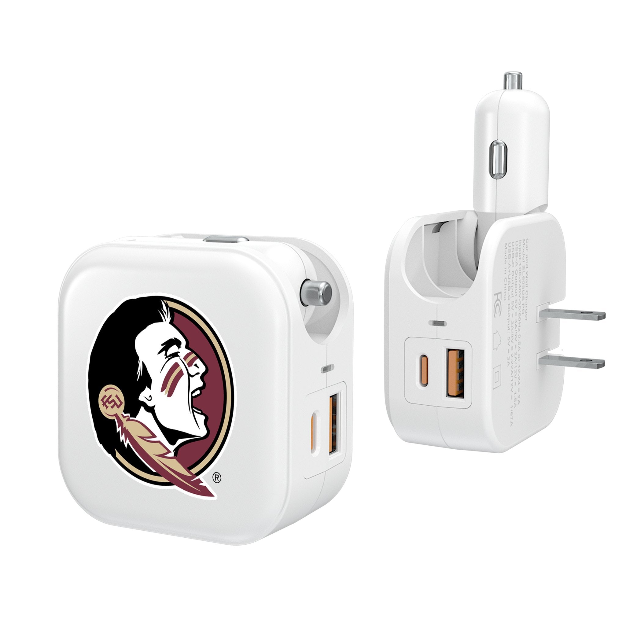 Florida State University Seminoles Insignia 2 in 1 USB Charger - Sports Gifts, Sports Memorabilia, Sports Collectibles, Fan Shop