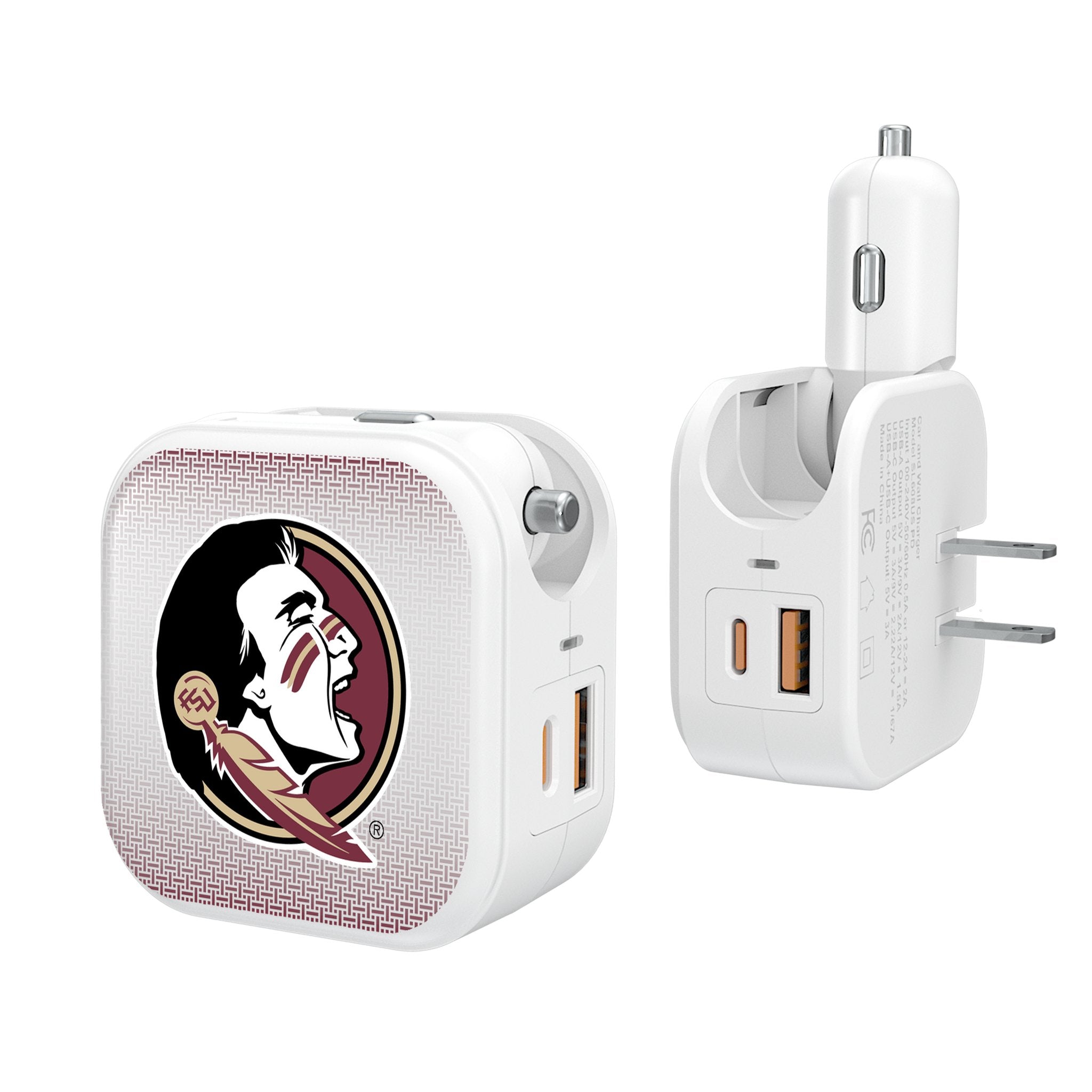 Florida State University Seminoles Linen 2 in 1 USB Charger - Sports Gifts, Sports Memorabilia, Sports Collectibles, Fan Shop