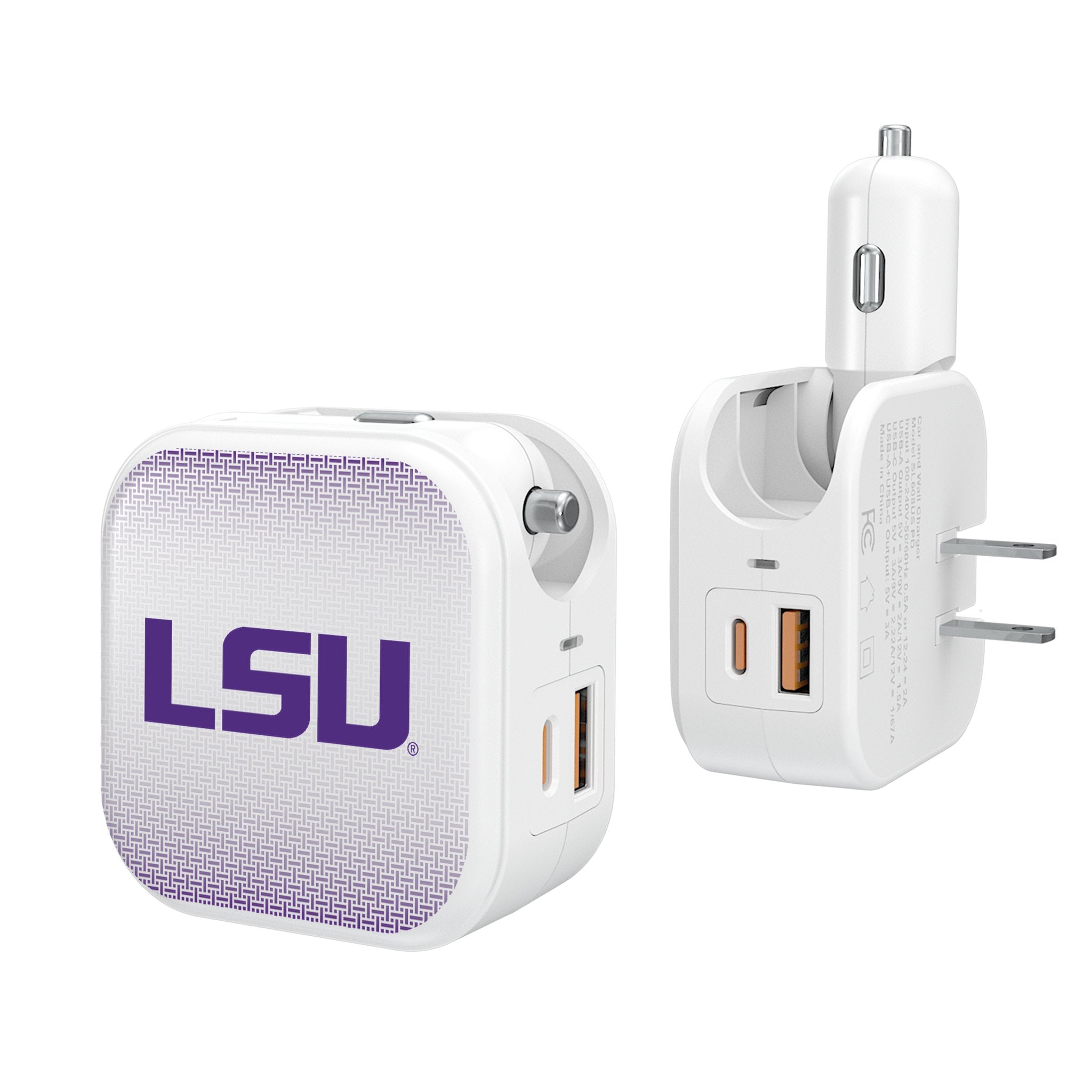 Louisiana State University Tigers Linen 2 in 1 USB Charger - Sports Gifts, Sports Memorabilia, Sports Collectibles, Fan Shop