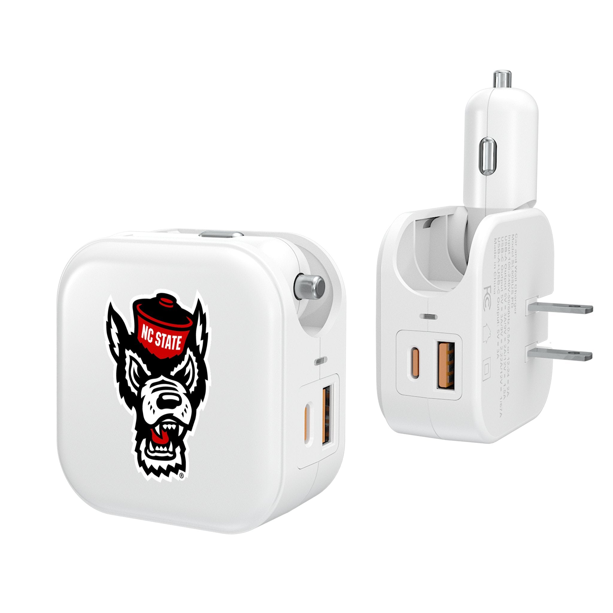 North Carolina State University Wolfpack Insignia 2 in 1 USB Charger - Sports Gifts, Sports Memorabilia, Sports Collectibles, Fan Shop