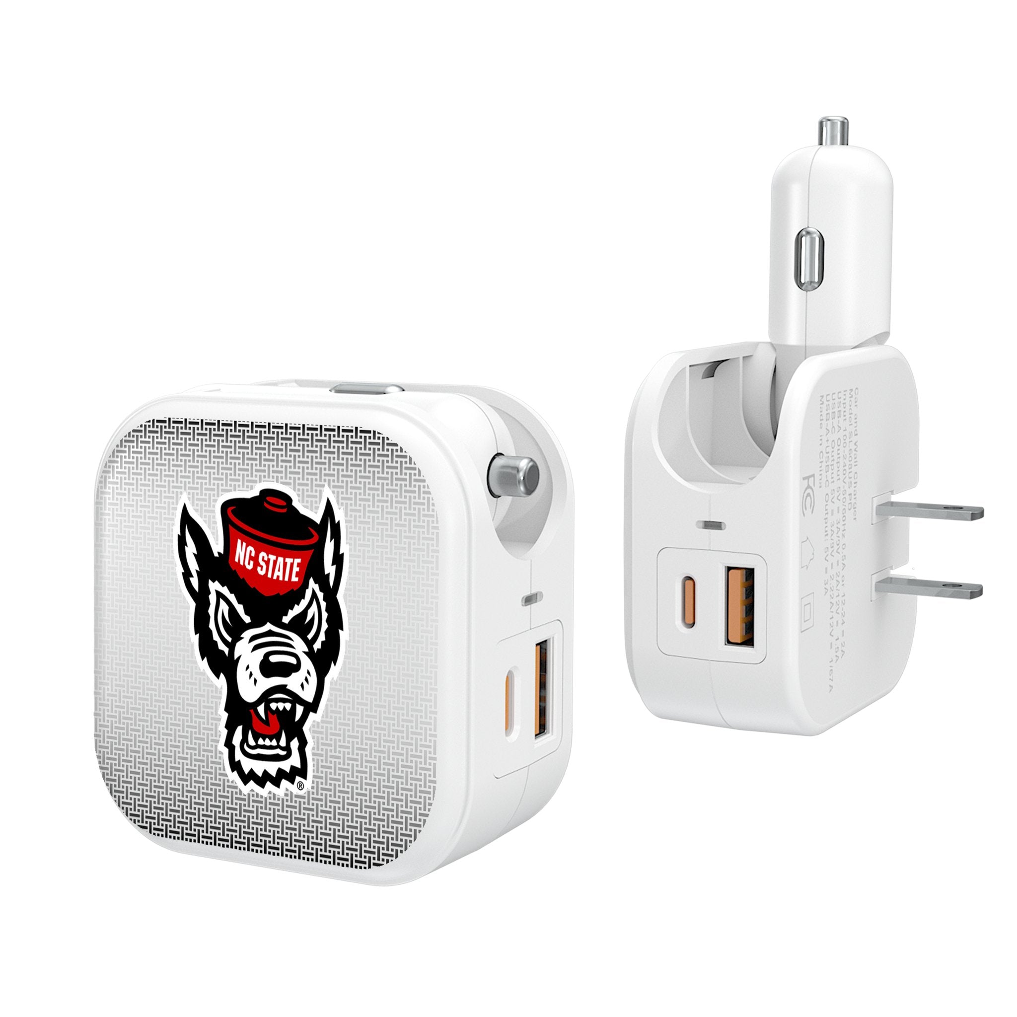 North Carolina State University Wolfpack Linen 2 in 1 USB Charger - Sports Gifts, Sports Memorabilia, Sports Collectibles, Fan Shop
