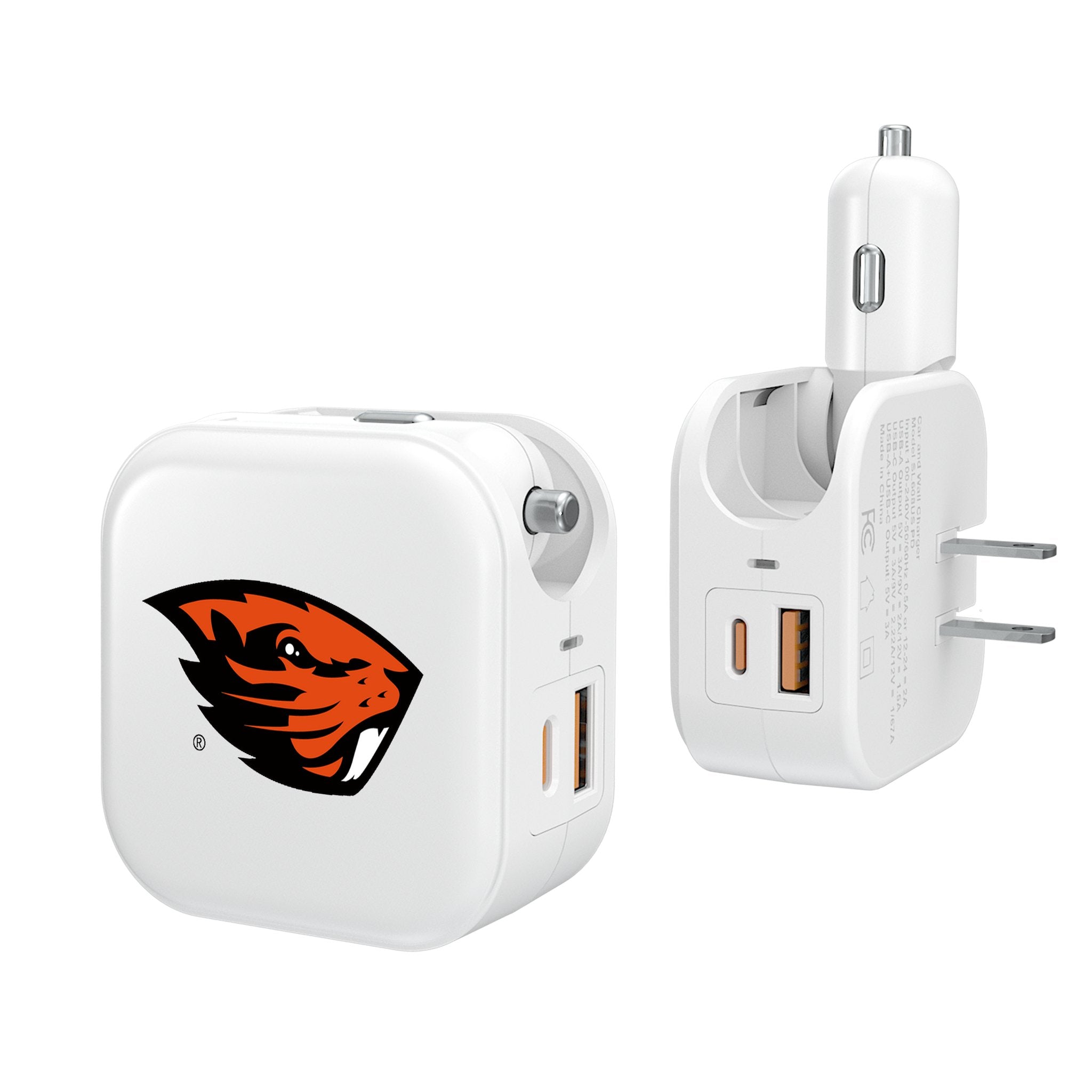 Oregon State University Beavers Insignia 2 in 1 USB Charger - Sports Gifts, Sports Memorabilia, Sports Collectibles, Fan Shop