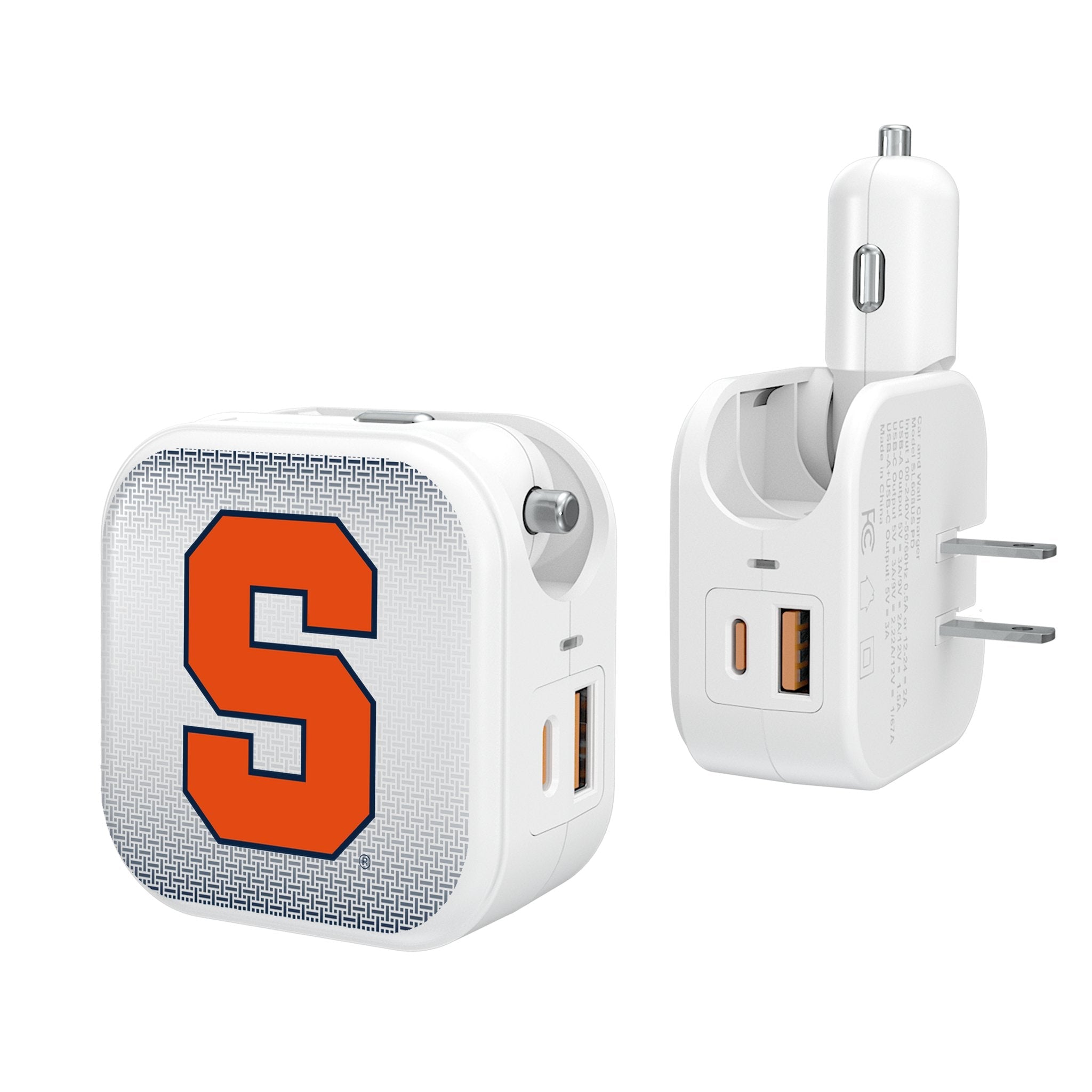 Syracuse University Orange Linen 2 in 1 USB Charger - Sports Gifts, Sports Memorabilia, Sports Collectibles, Fan Shop