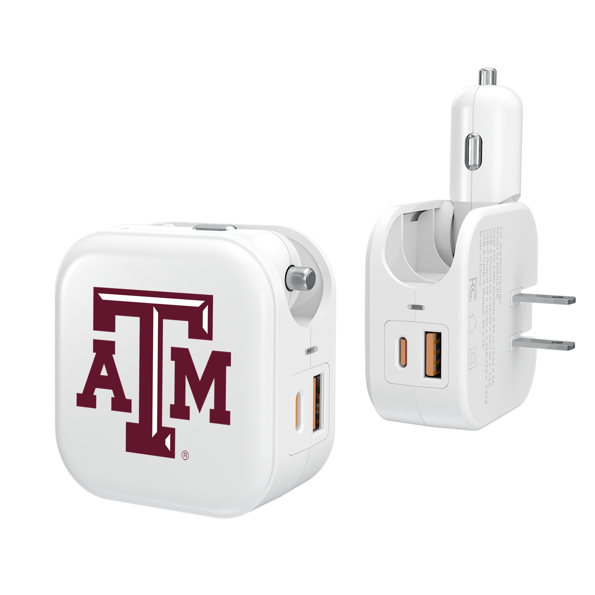 Texas A&M University Aggies Insignia 2 in 1 USB Charger - Sports Gifts, Sports Memorabilia, Sports Collectibles, Fan Shop