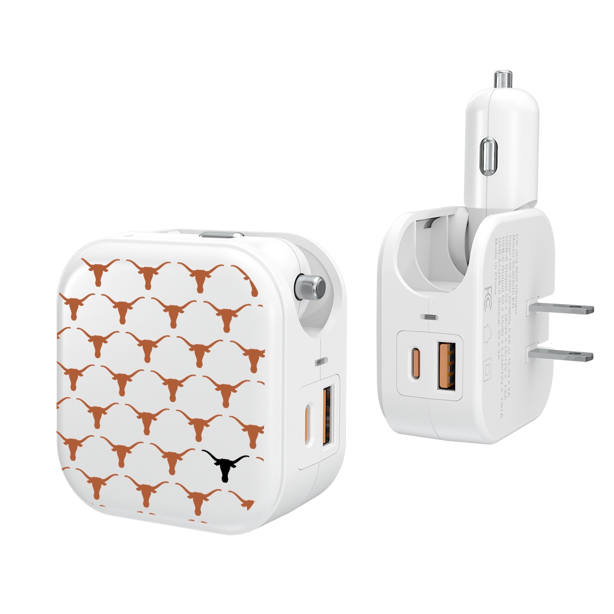 University of Texas Longhorns Fashion Pattern 2 in 1 USB Charger - Sports Gifts, Sports Memorabilia, Sports Collectibles, Fan Shop