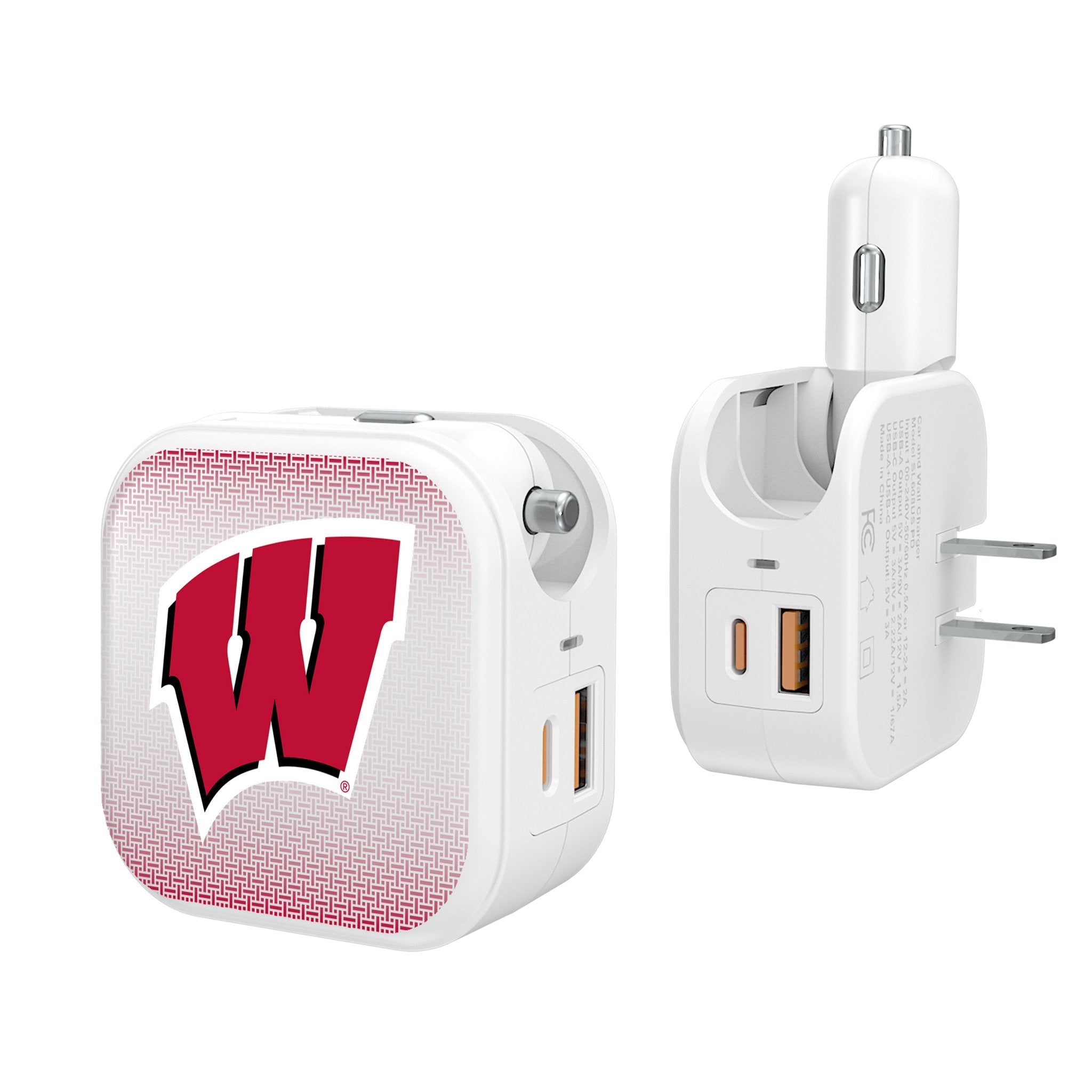 University of Wisconsin Badgers Linen 2 in 1 USB Charger - Sports Gifts, Sports Memorabilia, Sports Collectibles, Fan Shop