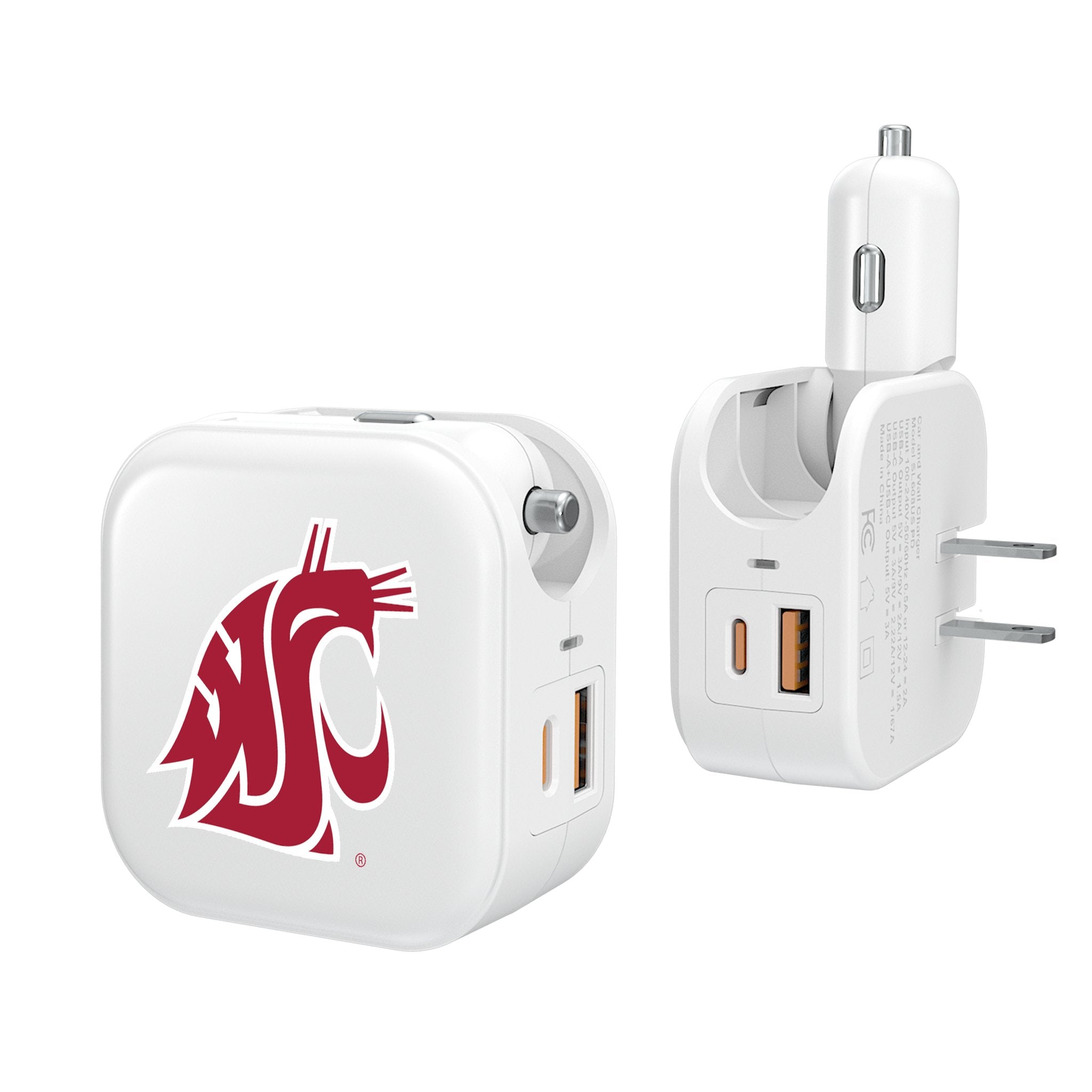 Washington State University Cougars Insignia 2 in 1 USB Charger - Sports Gifts, Sports Memorabilia, Sports Collectibles, Fan Shop