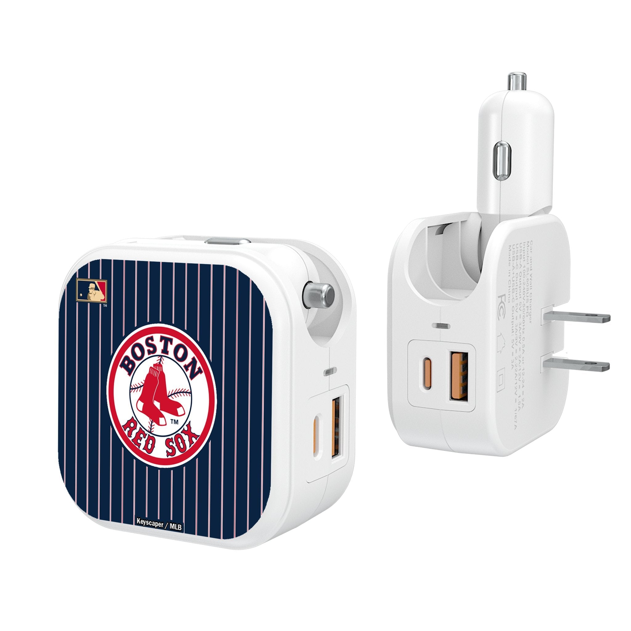 Boston Red Sox 1976-2008 - Cooperstown Collection Pinstripe 2 in 1 USB Charger - Sports Gifts, Sports Memorabilia, Sports Collectibles, Fan Shop