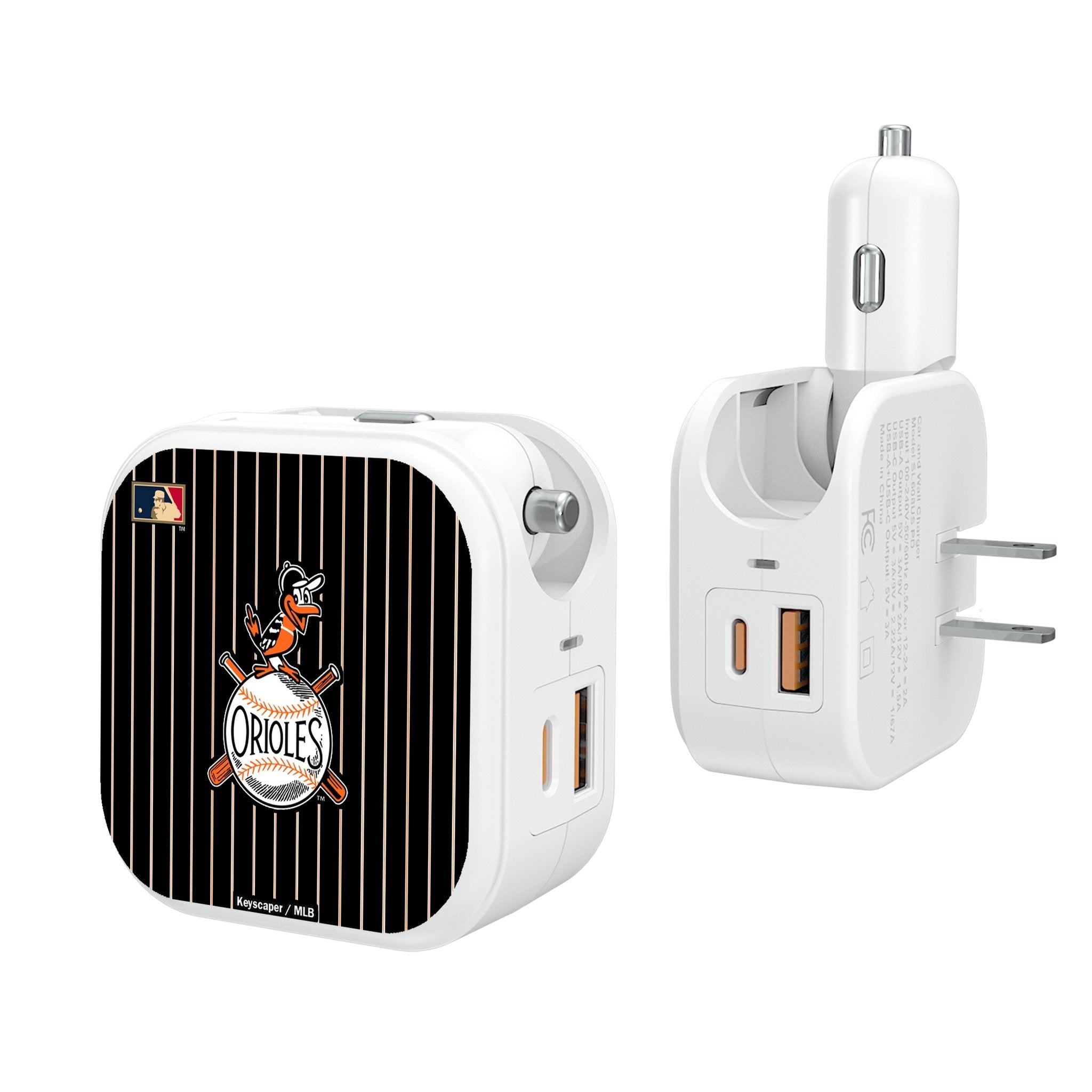 Baltimore Orioles 1954-1963 - Cooperstown Collection Pinstripe 2 in 1 USB Charger - Sports Gifts, Sports Memorabilia, Sports Collectibles, Fan Shop