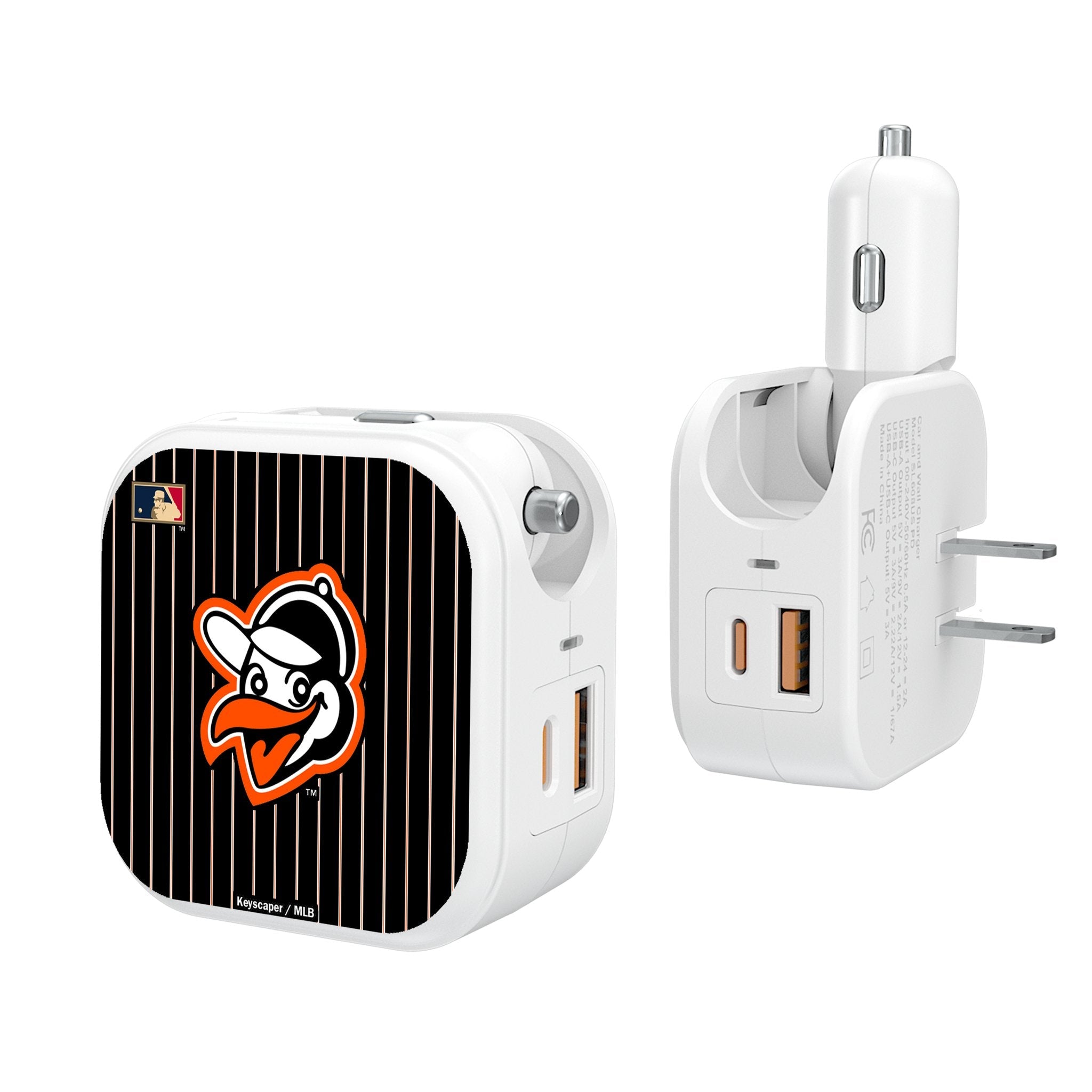 Baltimore Orioles 1955 - Cooperstown Collection Pinstripe 2 in 1 USB Charger - Sports Gifts, Sports Memorabilia, Sports Collectibles, Fan Shop