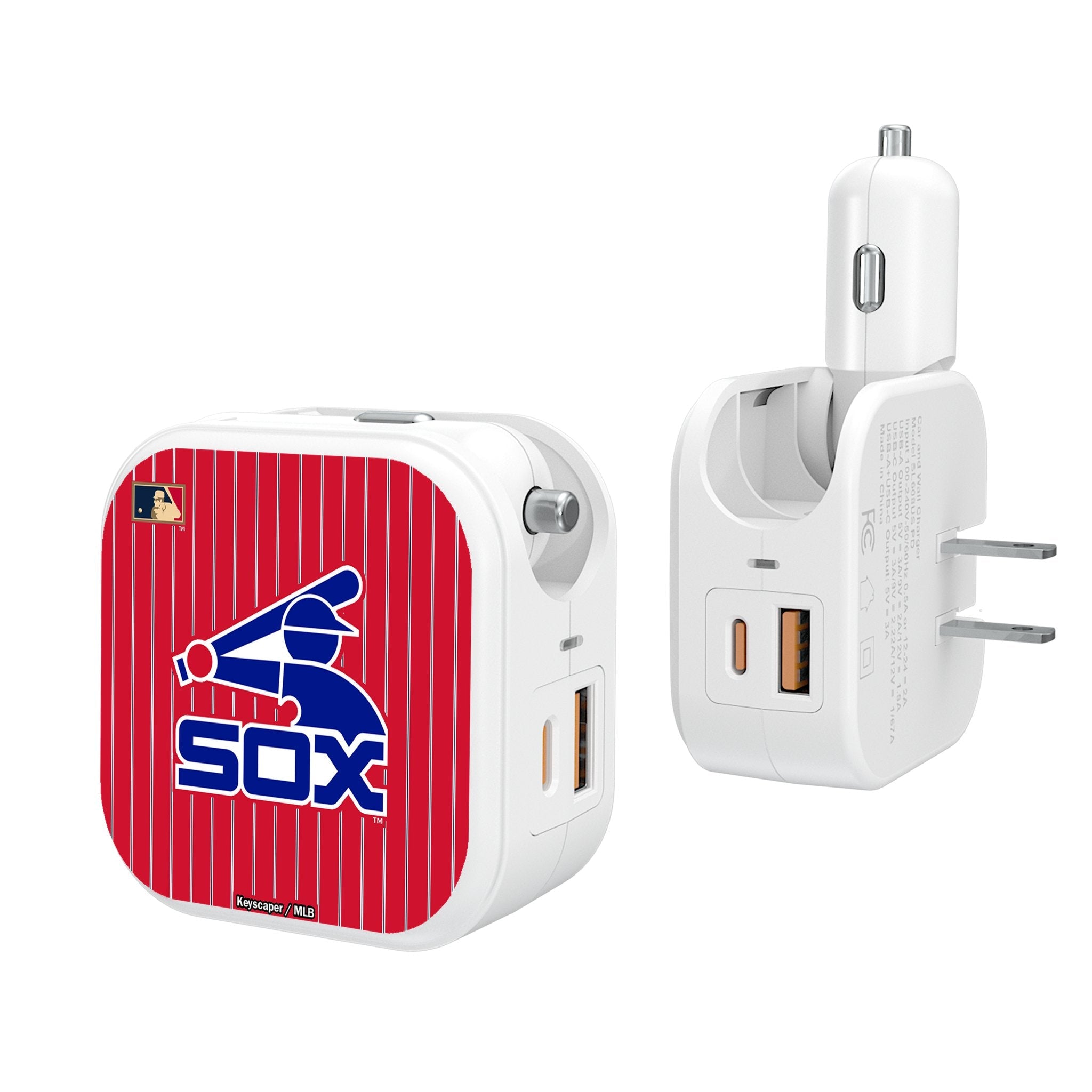 Chicago White Sox 1976-1981 - Cooperstown Collection Pinstripe 2 in 1 USB Charger - Sports Gifts, Sports Memorabilia, Sports Collectibles, Fan Shop